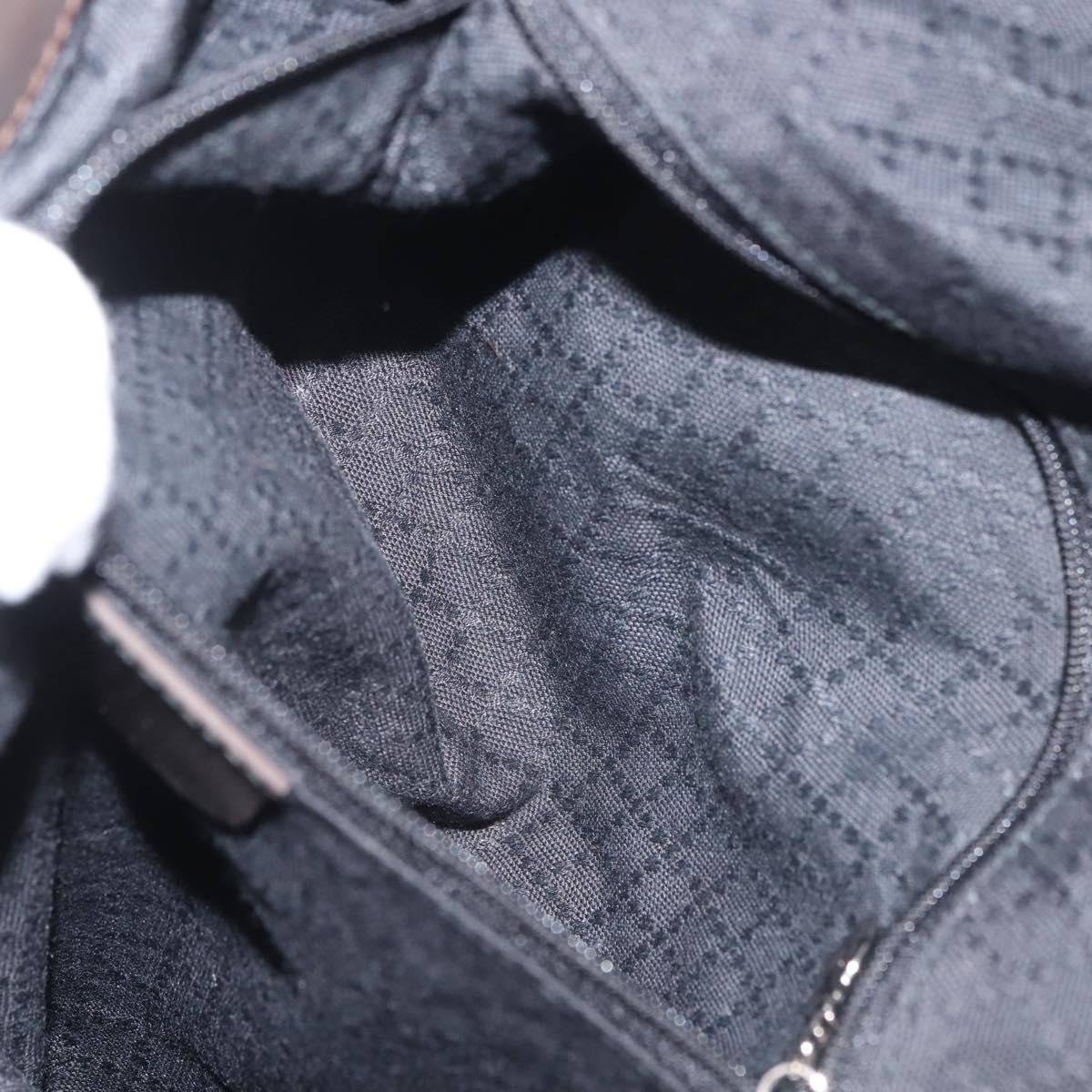 GUCCI Bamboo Hand Bag Nylon 2way Khaki Silver 001 1577 2615 Auth 142547