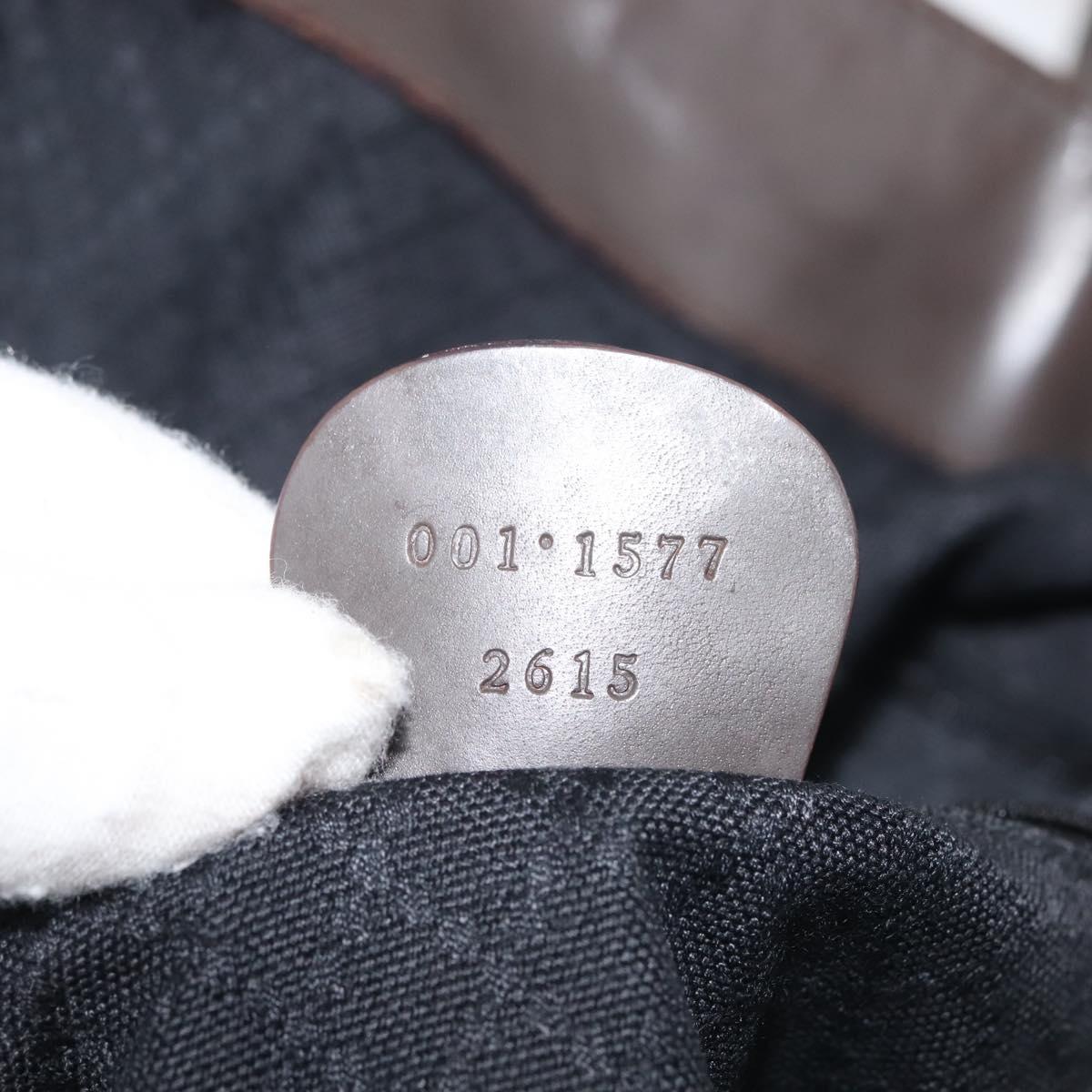 GUCCI Bamboo Hand Bag Nylon 2way Khaki Silver 001 1577 2615 Auth 142547