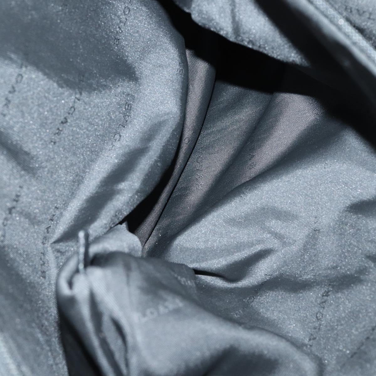 BVLGARI Boston Bag Leather 2way Black Silver Auth 142552