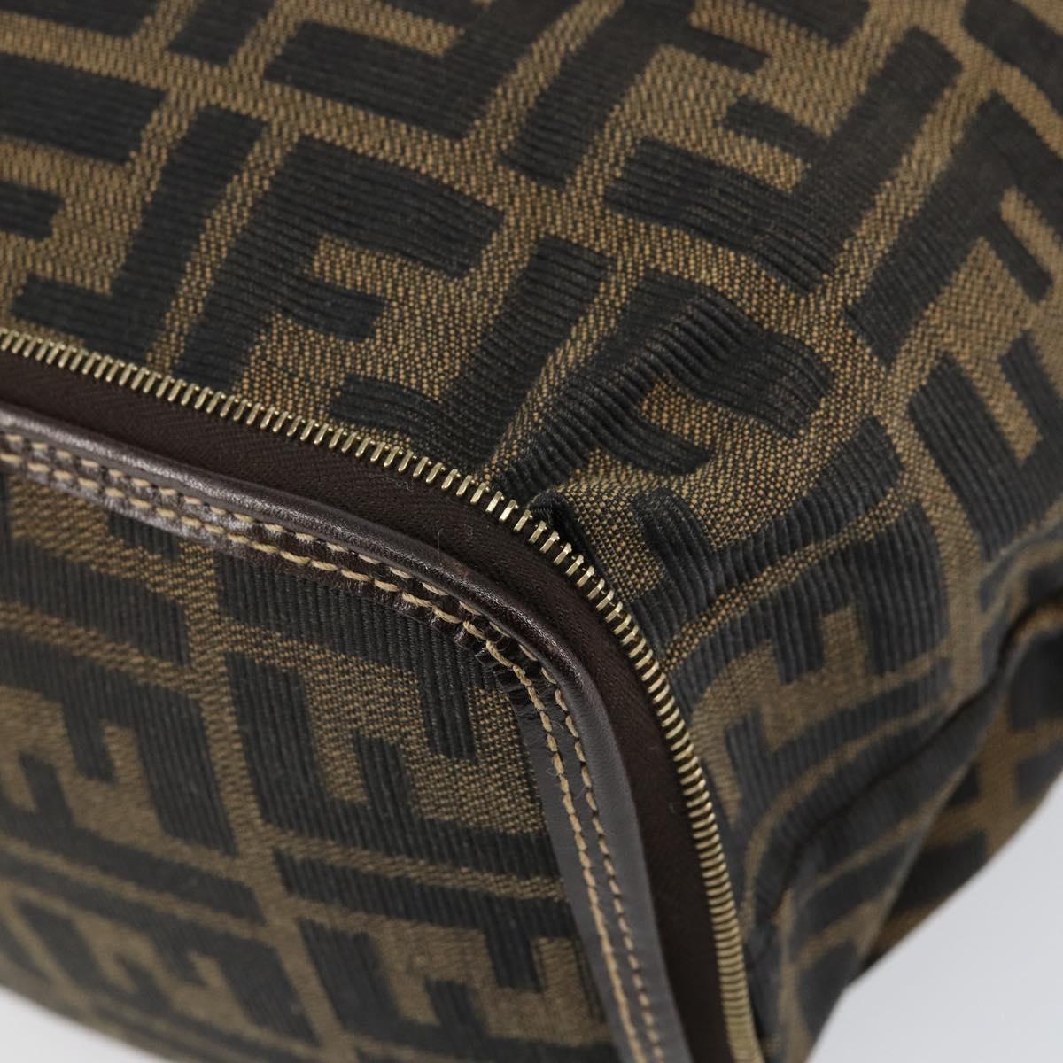 FENDI Zucca Canvas Eco bag Hand Bag Black Brown Auth 142557