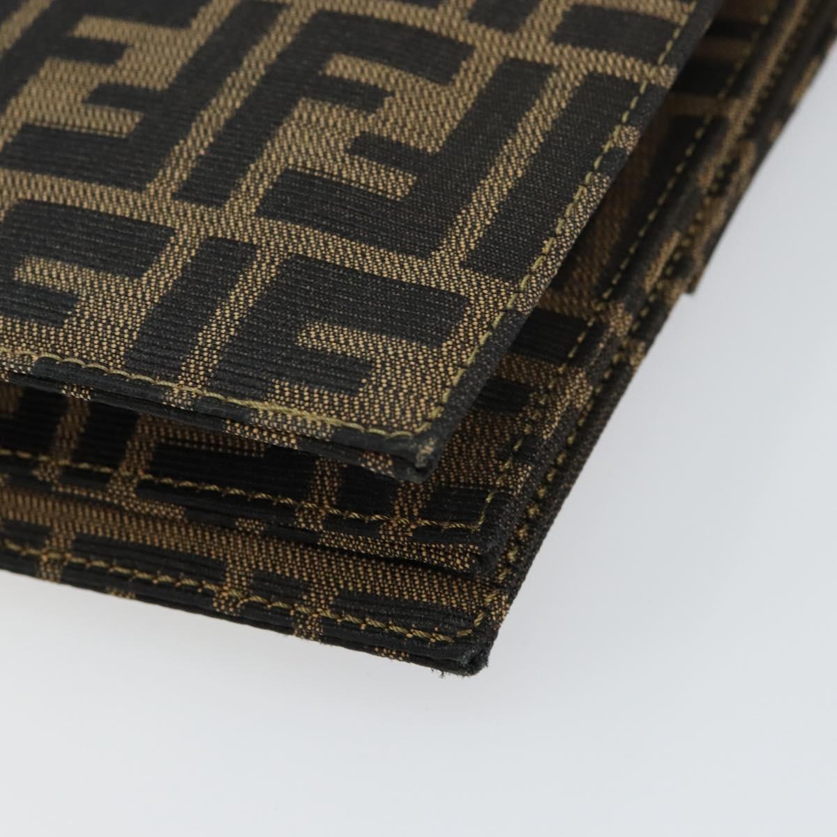 FENDI Zucca Canvas Shoulder Bag Brown Auth 142559