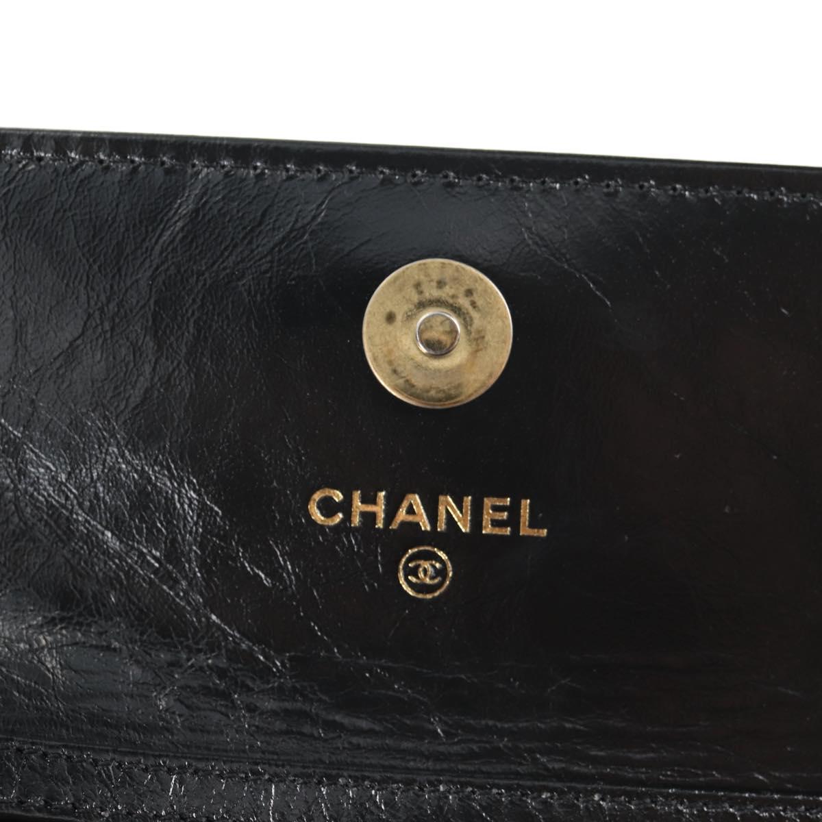 CHANEL Matelasse Chain Mini Shoulder Bag Calf Skin Black Gold CC Auth 142563SAM