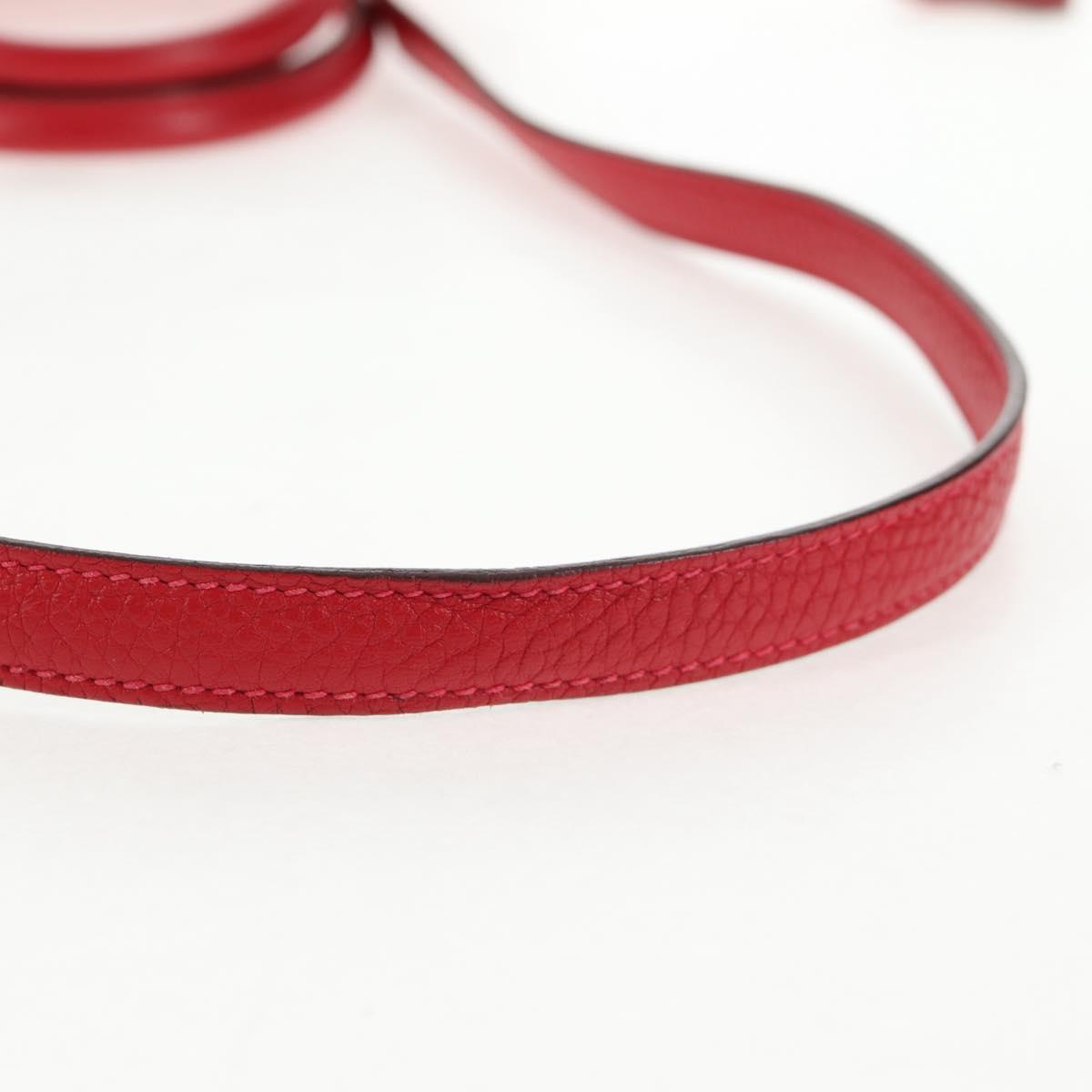 HERMES Bolide 31 Hand Bag Taurillon Leather Red Silver Auth 142568M