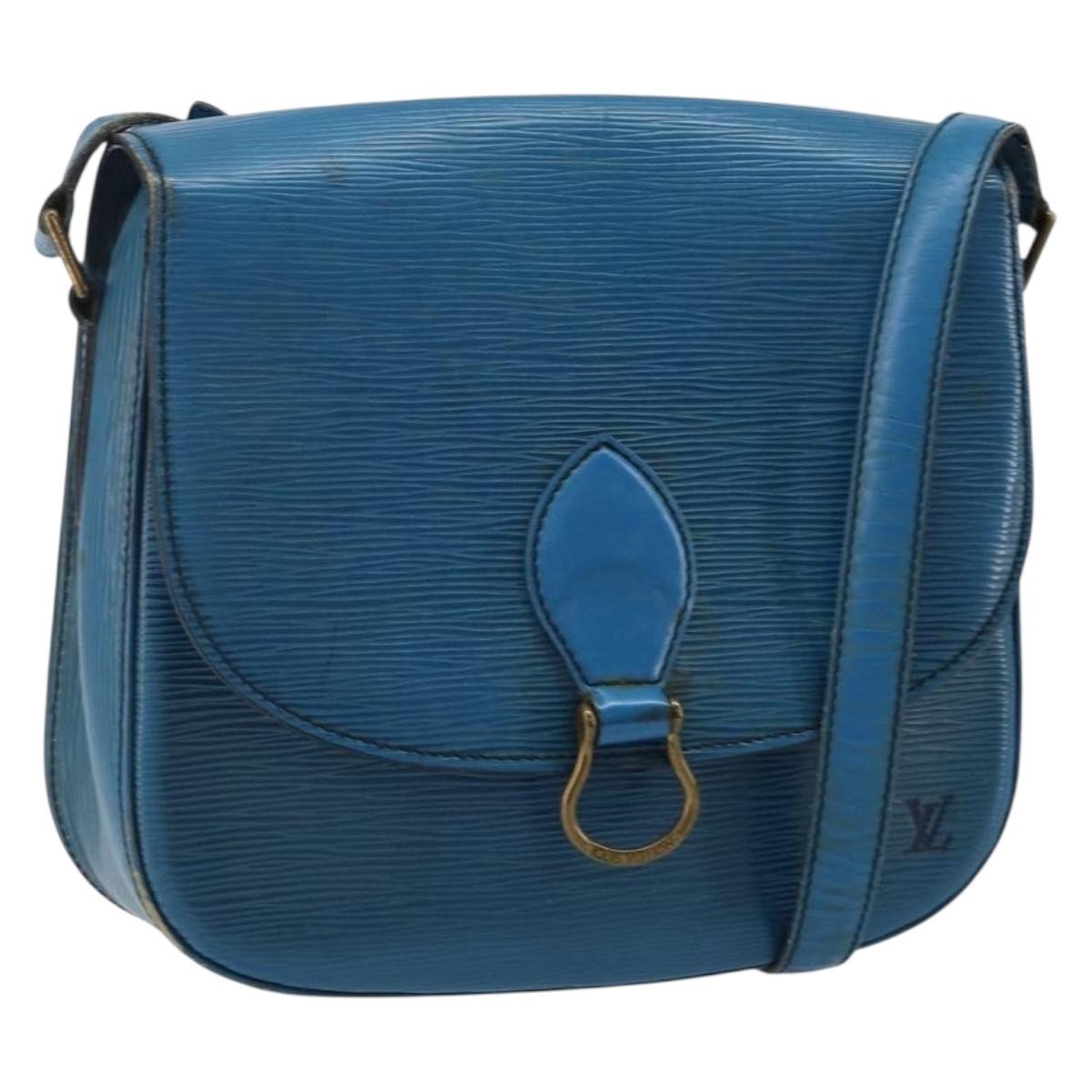 LOUIS VUITTON Epi Saint Cloud GM Shoulder Bag Toledo Blue M52195 LV Auth 142604