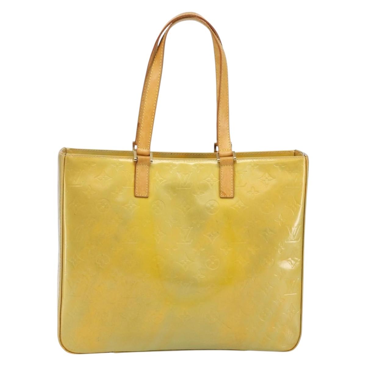 LOUIS VUITTON Monogram Vernis Columbus Tote Bag Gris M91028 LV Auth 142612