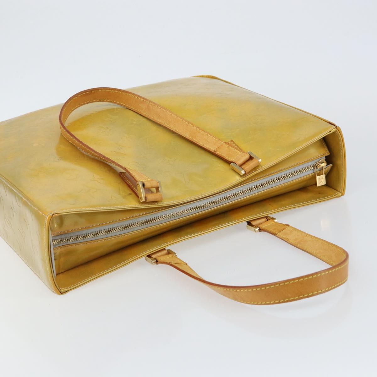 LOUIS VUITTON Monogram Vernis Columbus Tote Bag Gris M91028 LV Auth 142612