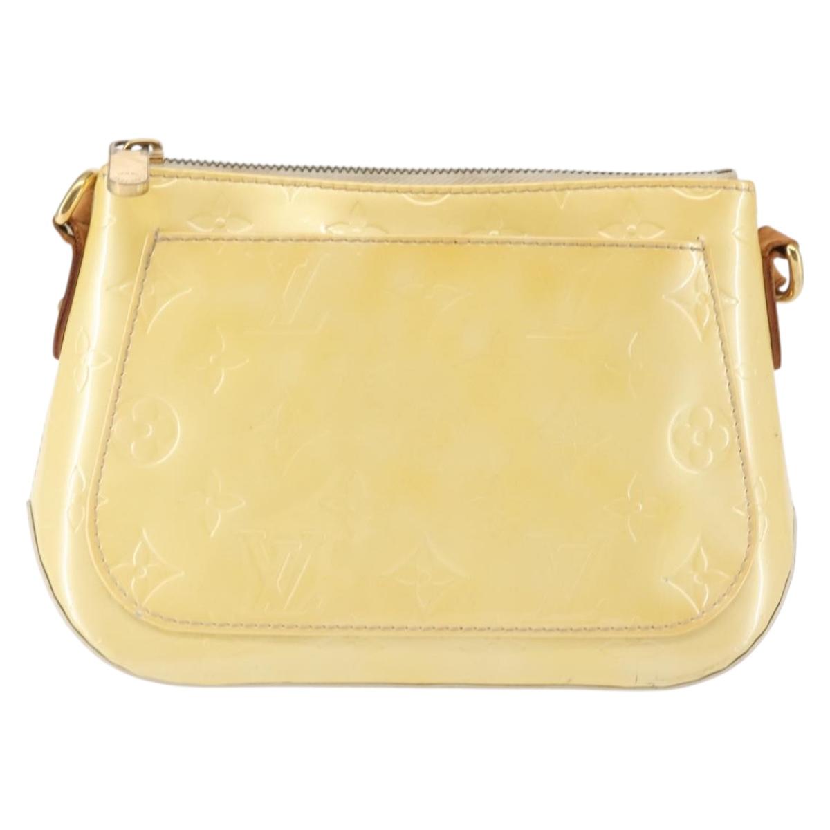 LOUIS VUITTON Monogram Vernis Minna Street Shoulder Bag Perle M91509 Auth 142615