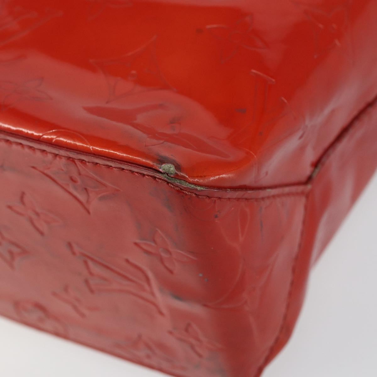 LOUIS VUITTON Monogram Vernis Reade PM Hand Bag Red Rouge M91088 LV Auth 142618