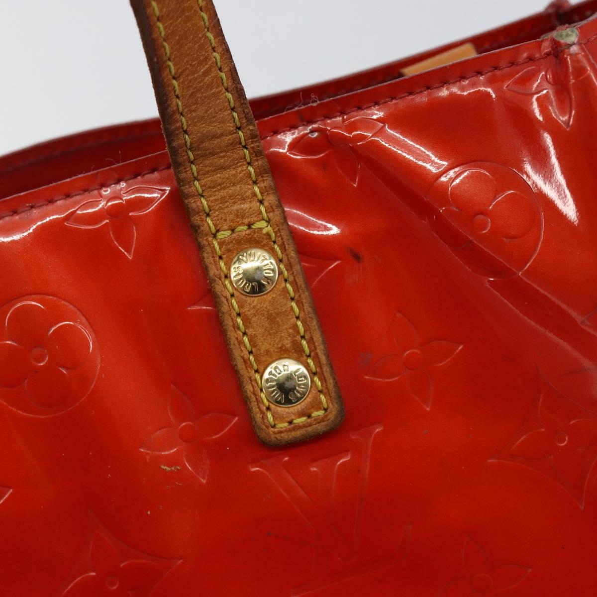 LOUIS VUITTON Monogram Vernis Reade PM Hand Bag Red Rouge M91088 LV Auth 142618