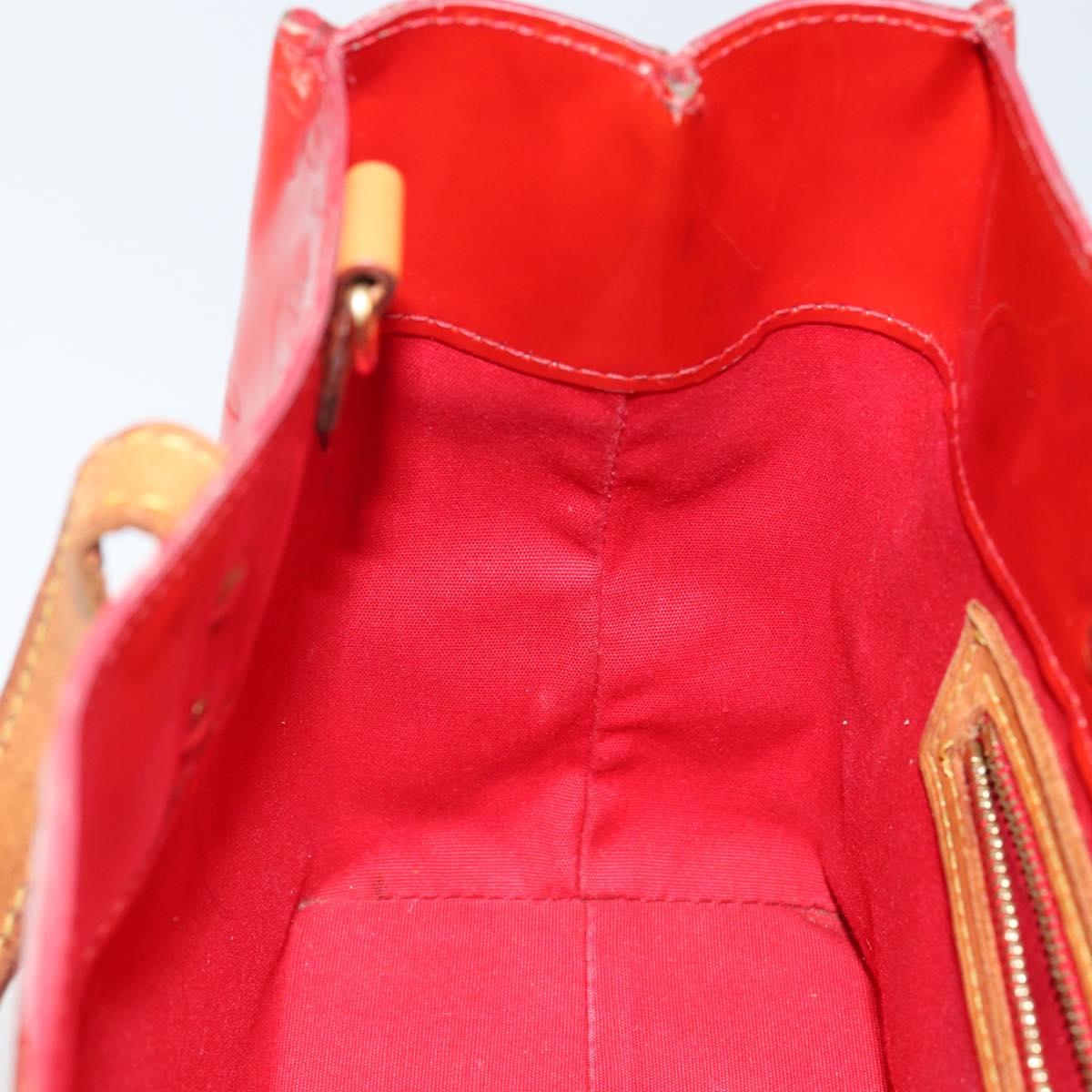 LOUIS VUITTON Monogram Vernis Reade PM Hand Bag Red Rouge M91088 LV Auth 142618