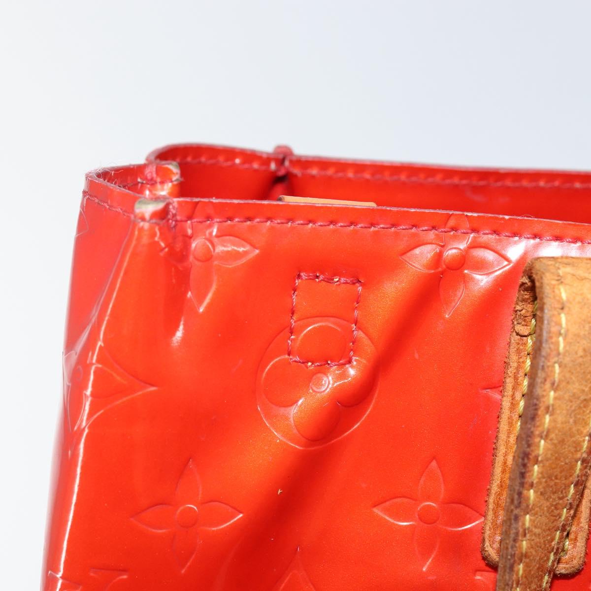 LOUIS VUITTON Monogram Vernis Reade PM Hand Bag Red Rouge M91088 LV Auth 142618