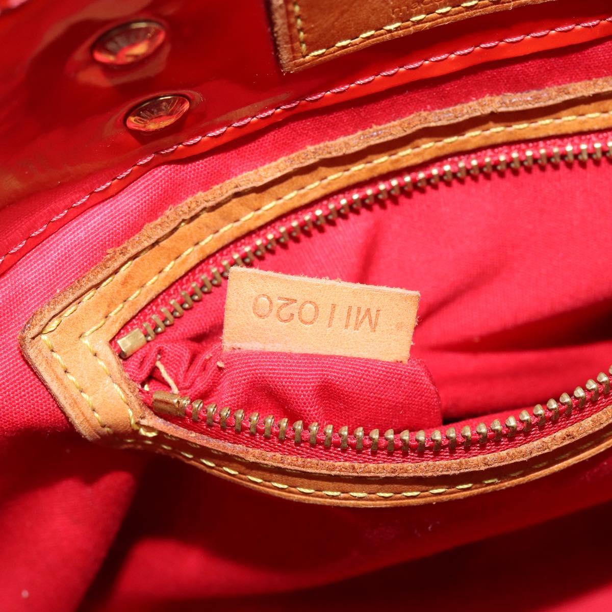 LOUIS VUITTON Monogram Vernis Reade PM Hand Bag Red Rouge M91088 LV Auth 142618