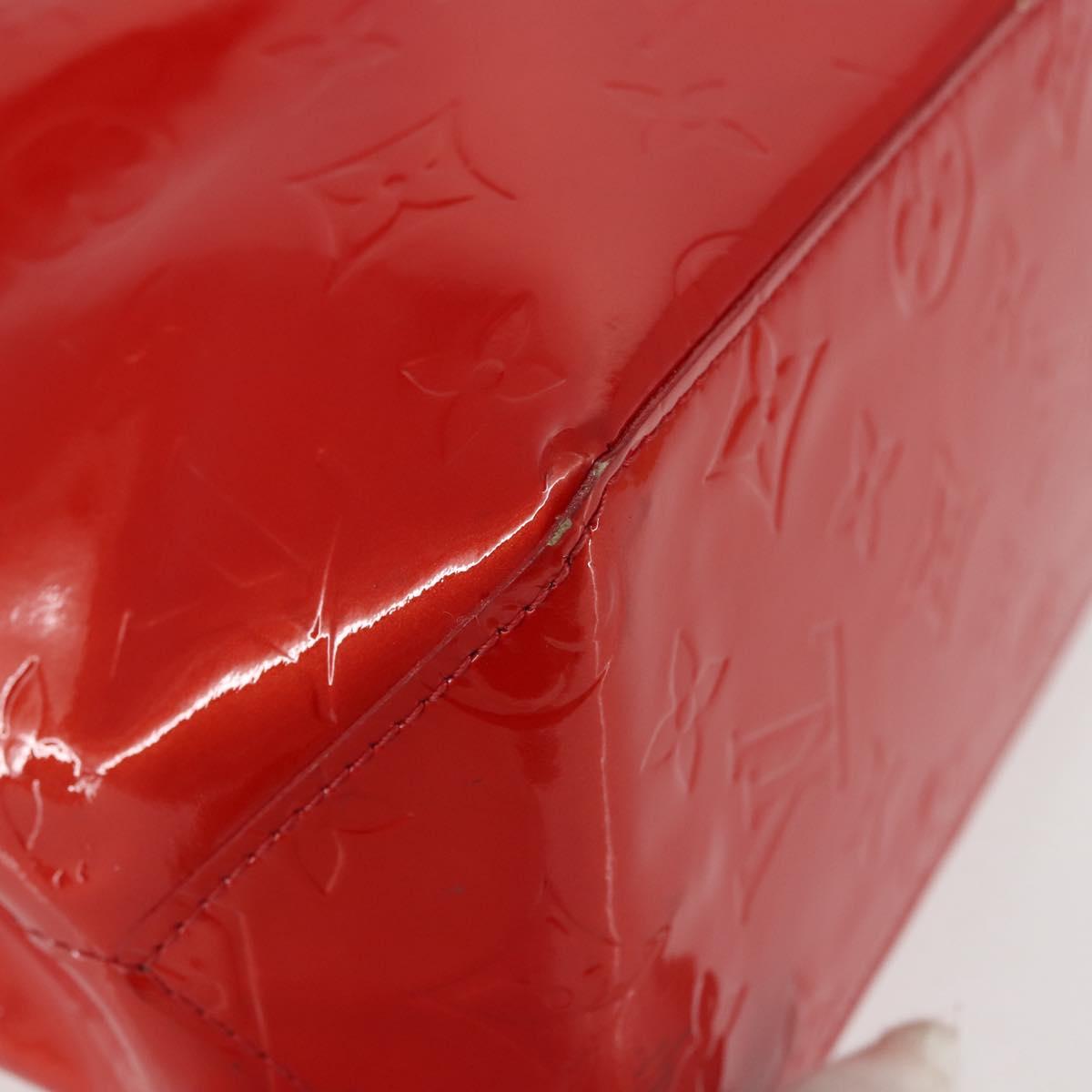 LOUIS VUITTON Monogram Vernis Reade PM Hand Bag Red Rouge M91088 LV Auth 142620