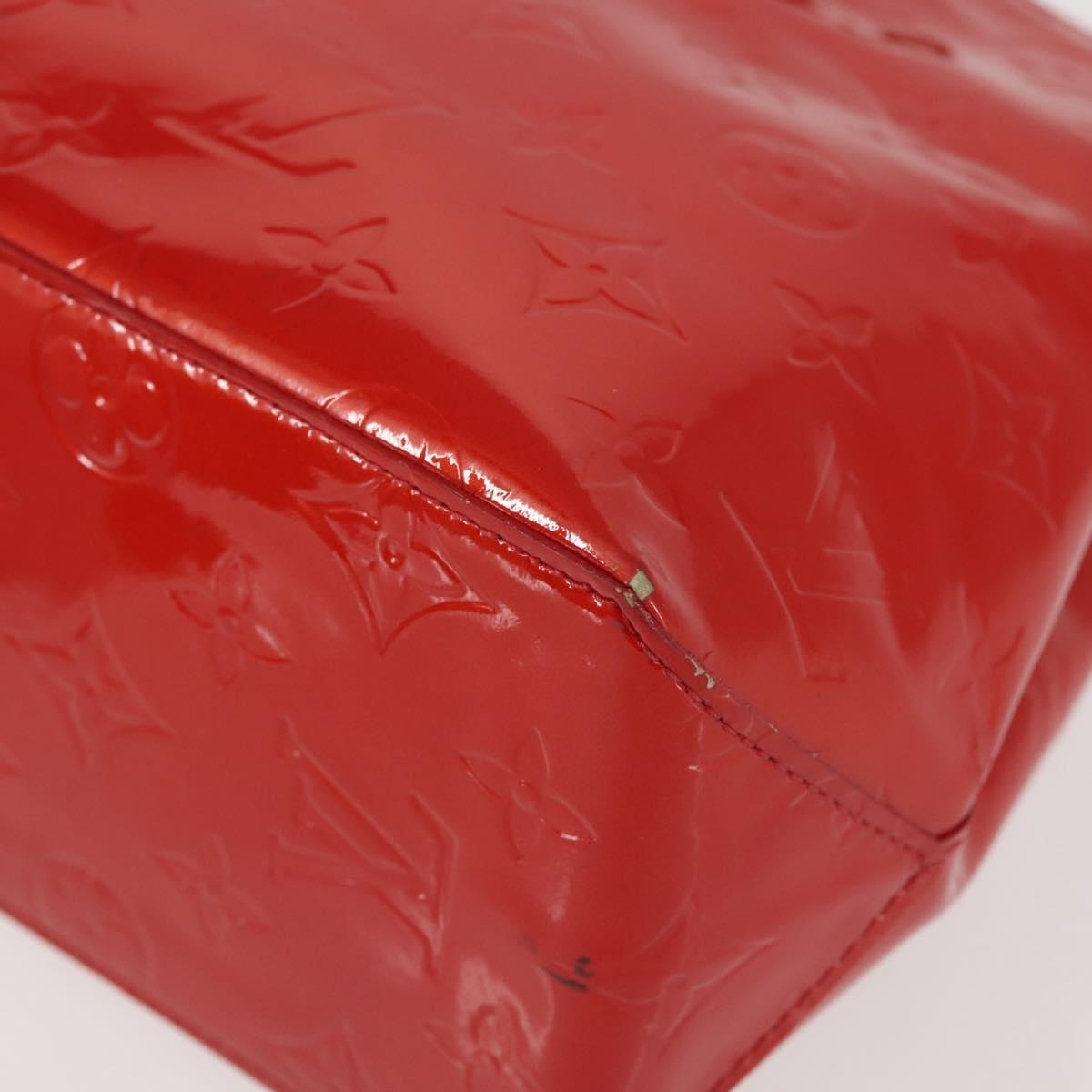 LOUIS VUITTON Monogram Vernis Reade PM Hand Bag Red Rouge M91088 LV Auth 142620