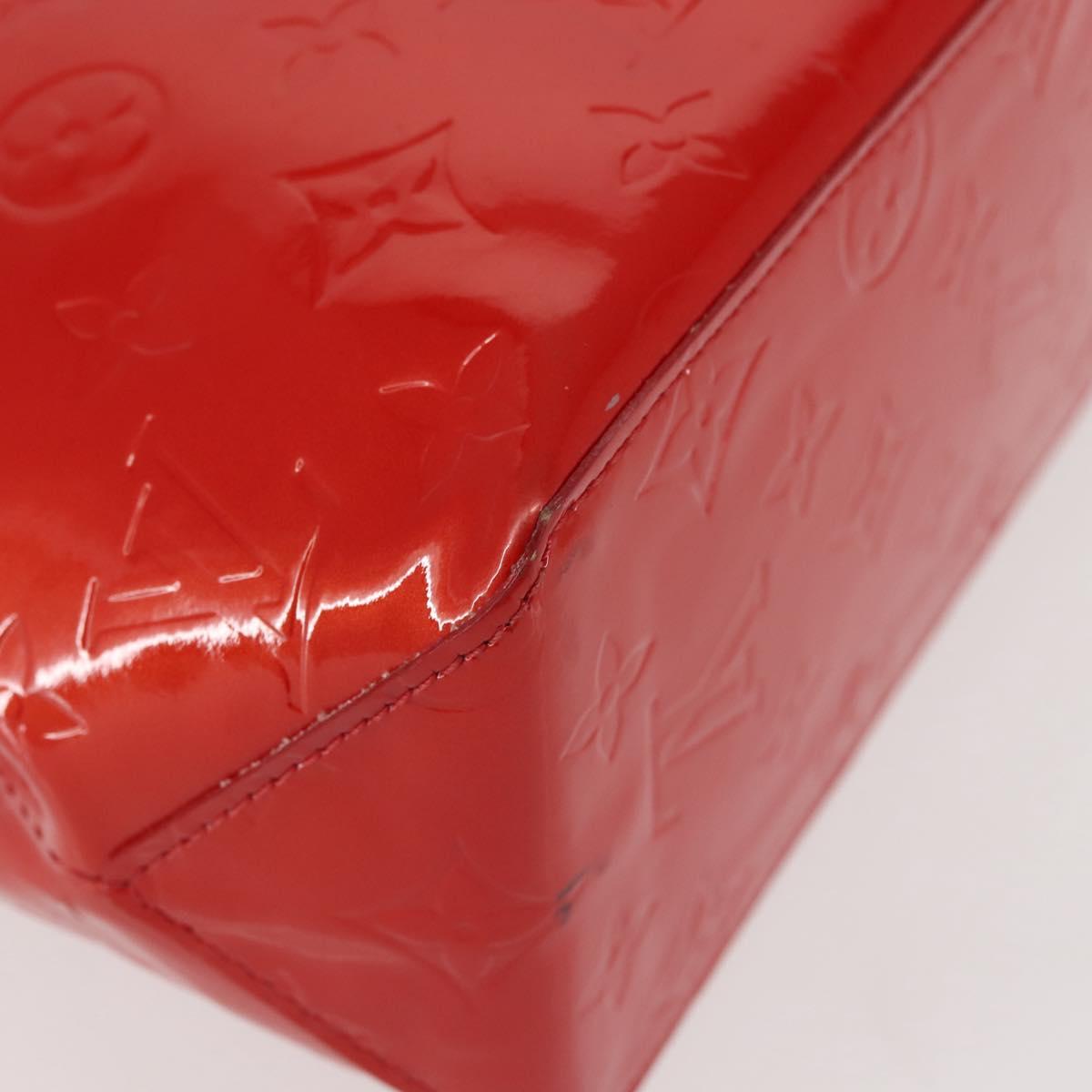 LOUIS VUITTON Monogram Vernis Reade PM Hand Bag Red Rouge M91088 LV Auth 142620