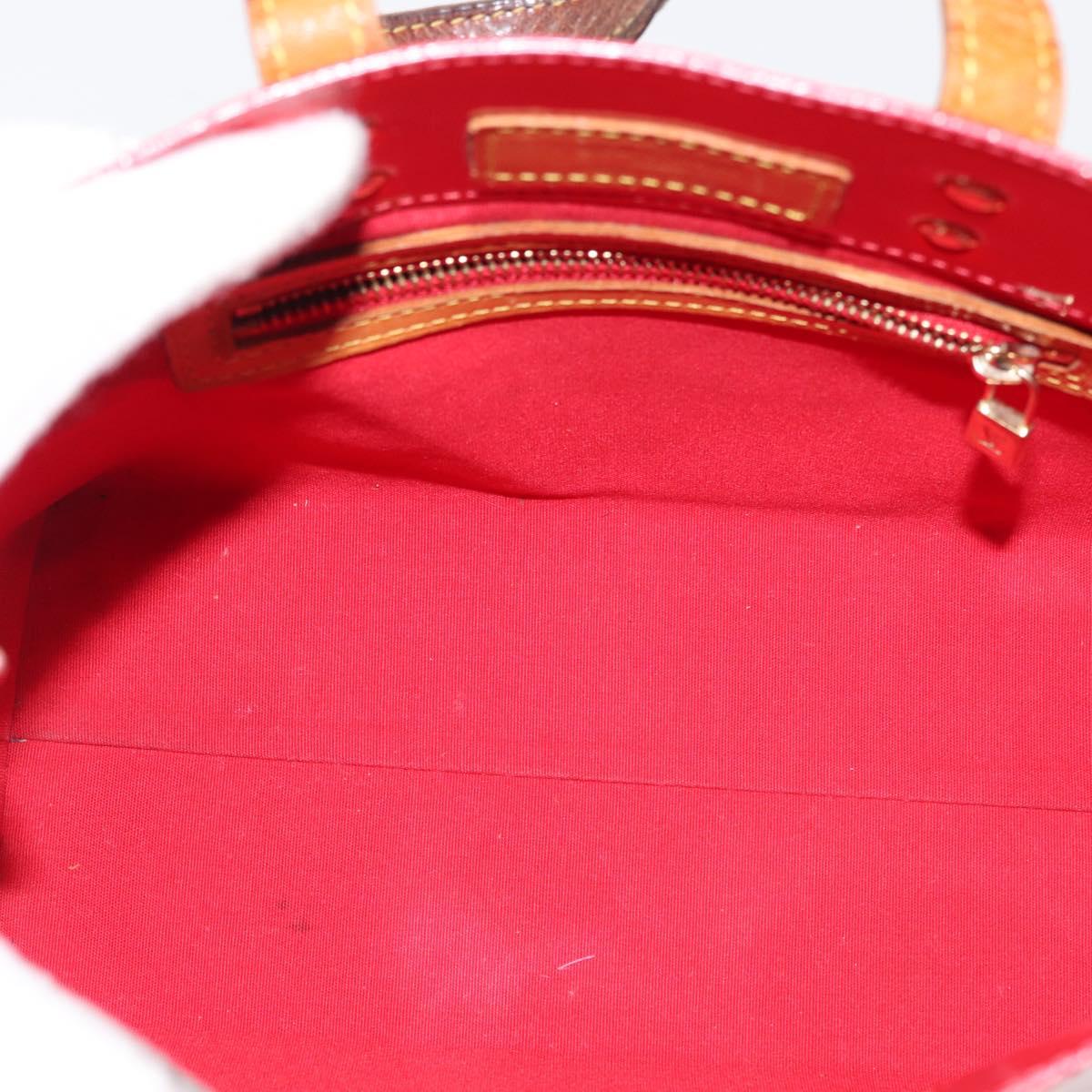 LOUIS VUITTON Monogram Vernis Reade PM Hand Bag Red Rouge M91088 LV Auth 142620