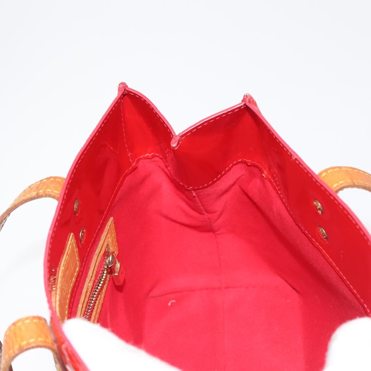 LOUIS VUITTON Monogram Vernis Reade PM Hand Bag Red Rouge M91088 LV Auth 142620
