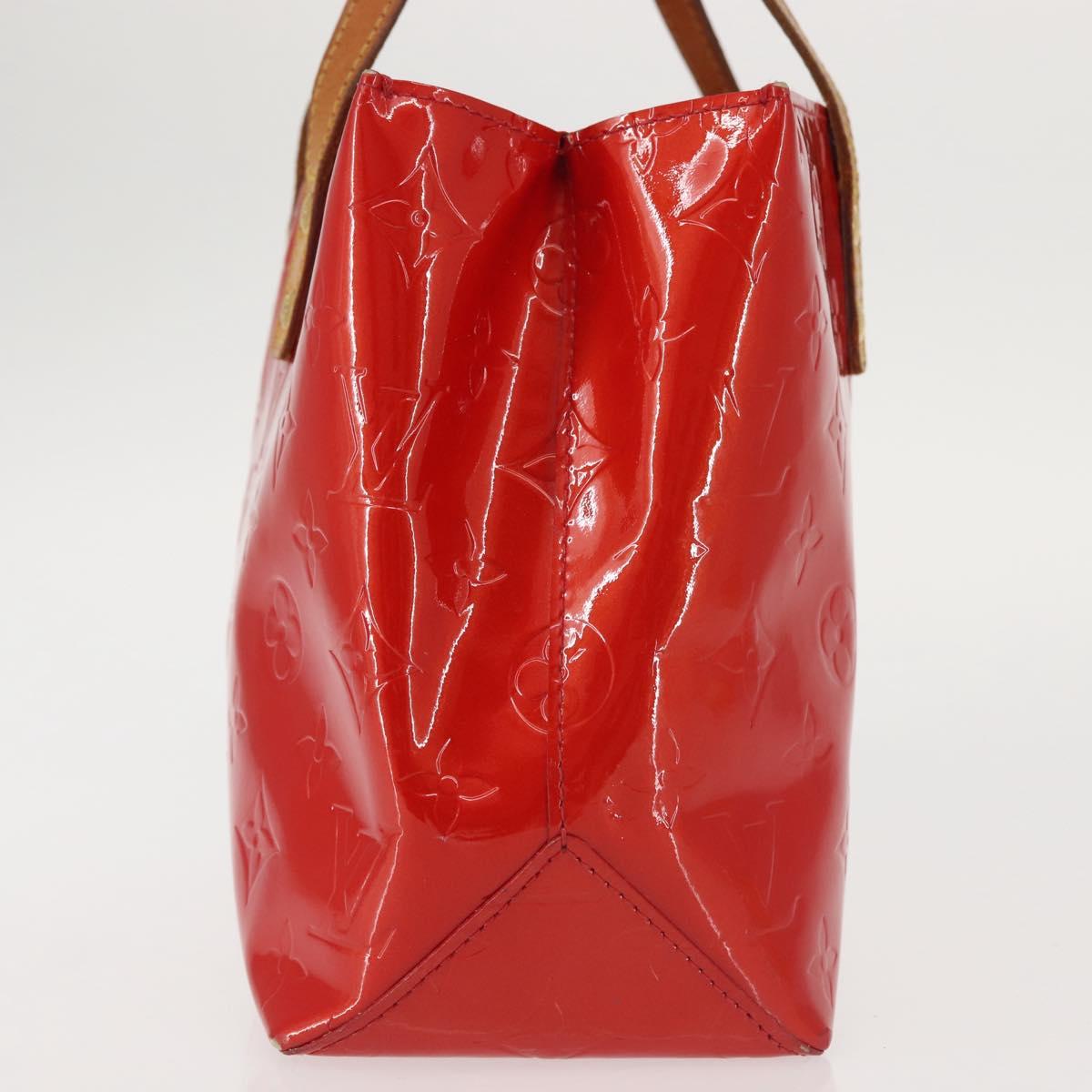 LOUIS VUITTON Monogram Vernis Reade PM Hand Bag Red Rouge M91088 LV Auth 142620