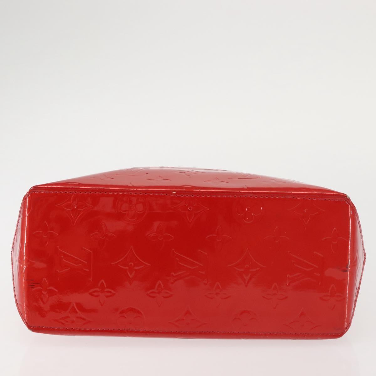 LOUIS VUITTON Monogram Vernis Reade PM Hand Bag Red Rouge M91088 LV Auth 142620