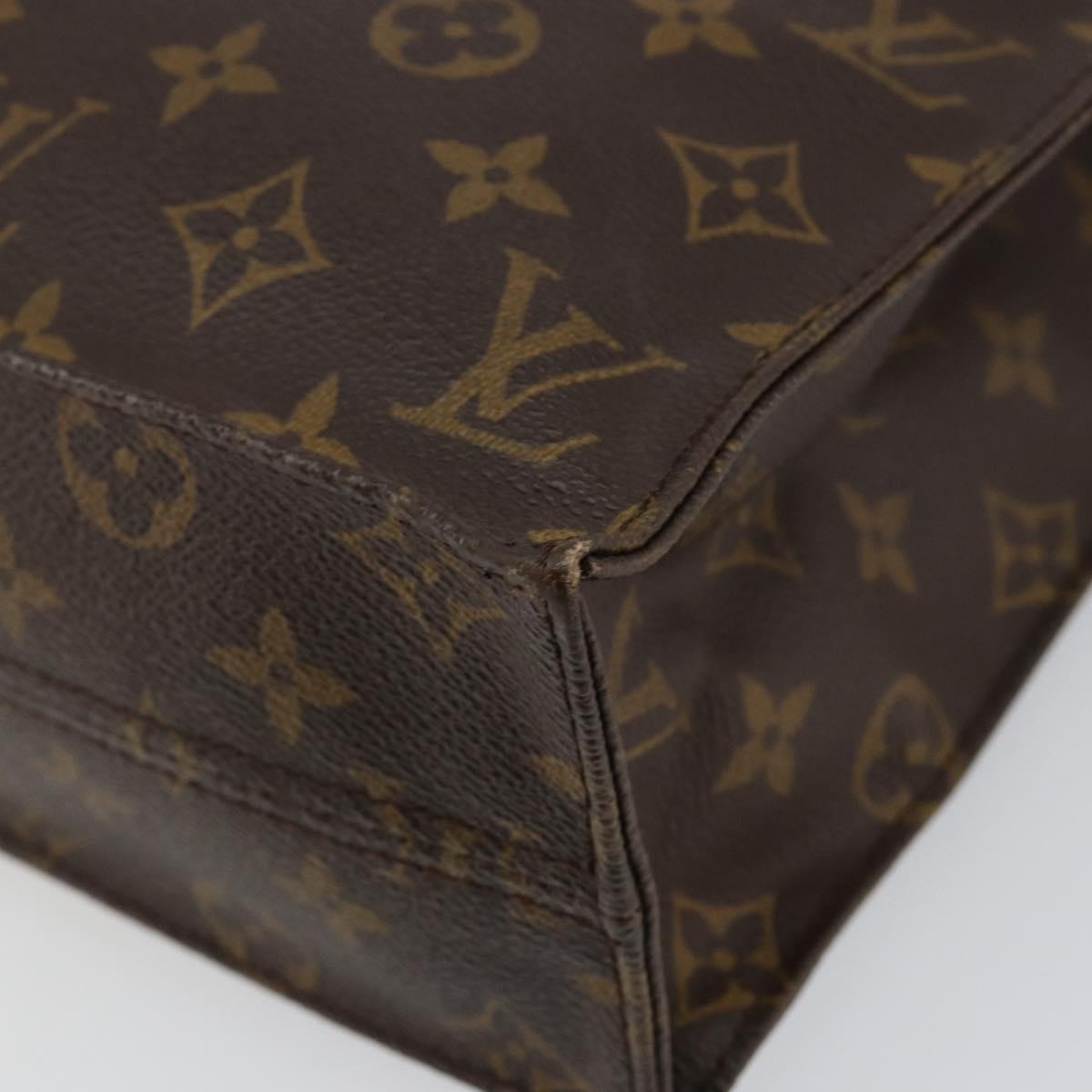 LOUIS VUITTON Monogram Sac Plat Hand Bag M51140 LV Auth 142639