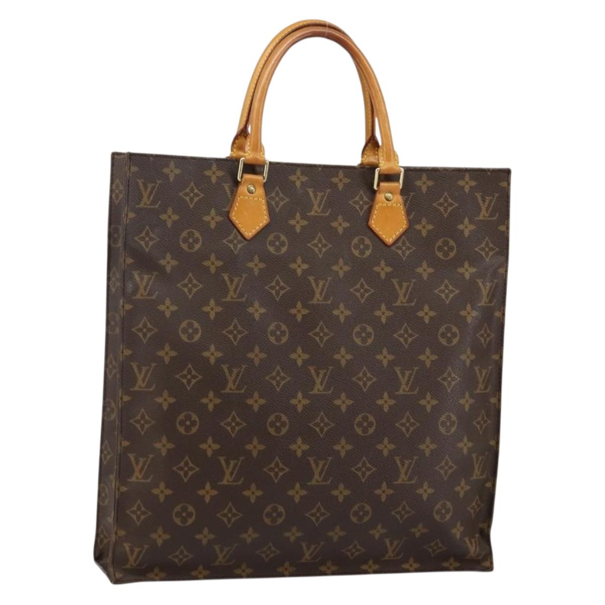 LOUIS VUITTON Monogram Sac Plat Hand Bag M51140 LV Auth 142639