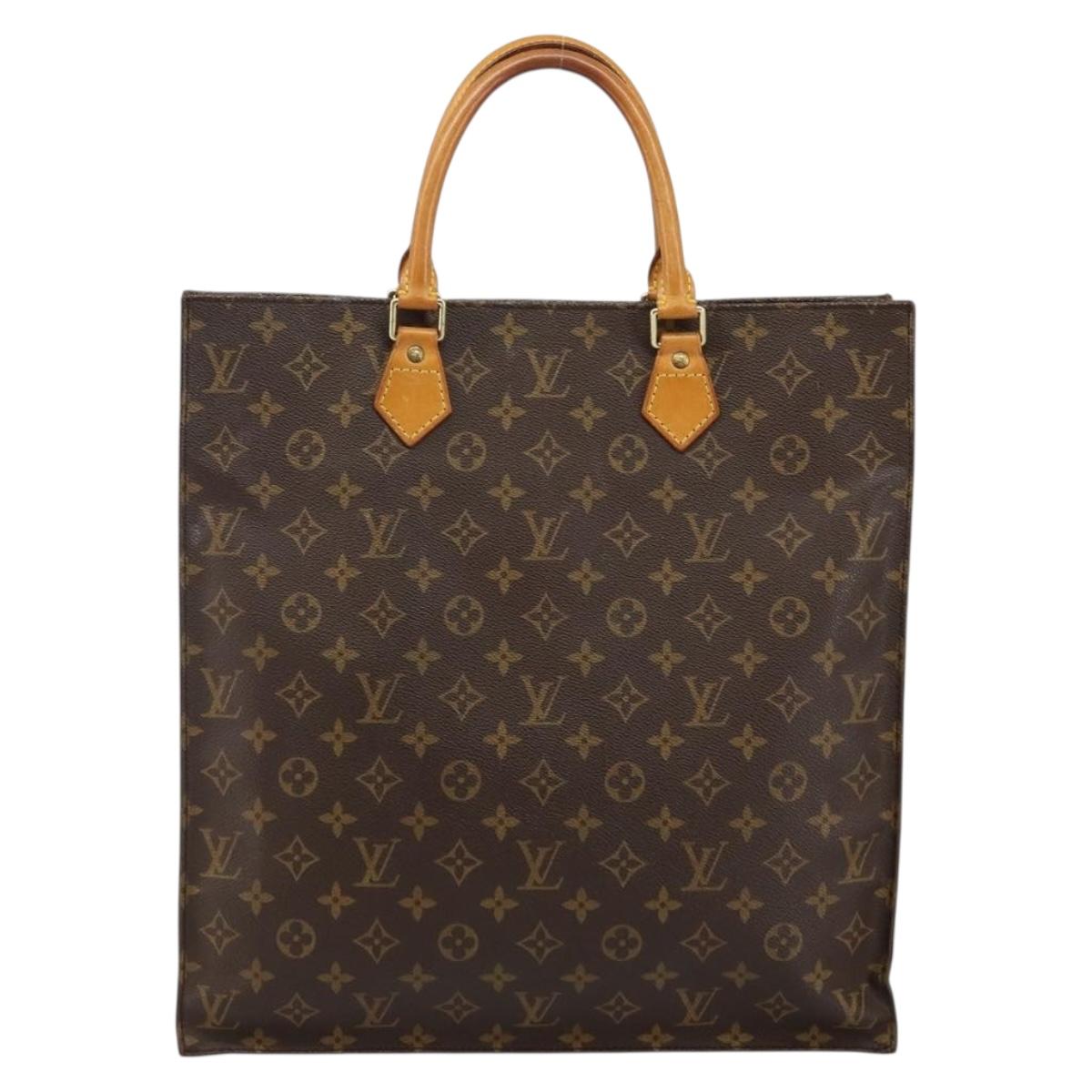 LOUIS VUITTON Monogram Sac Plat Hand Bag M51140 LV Auth 142639