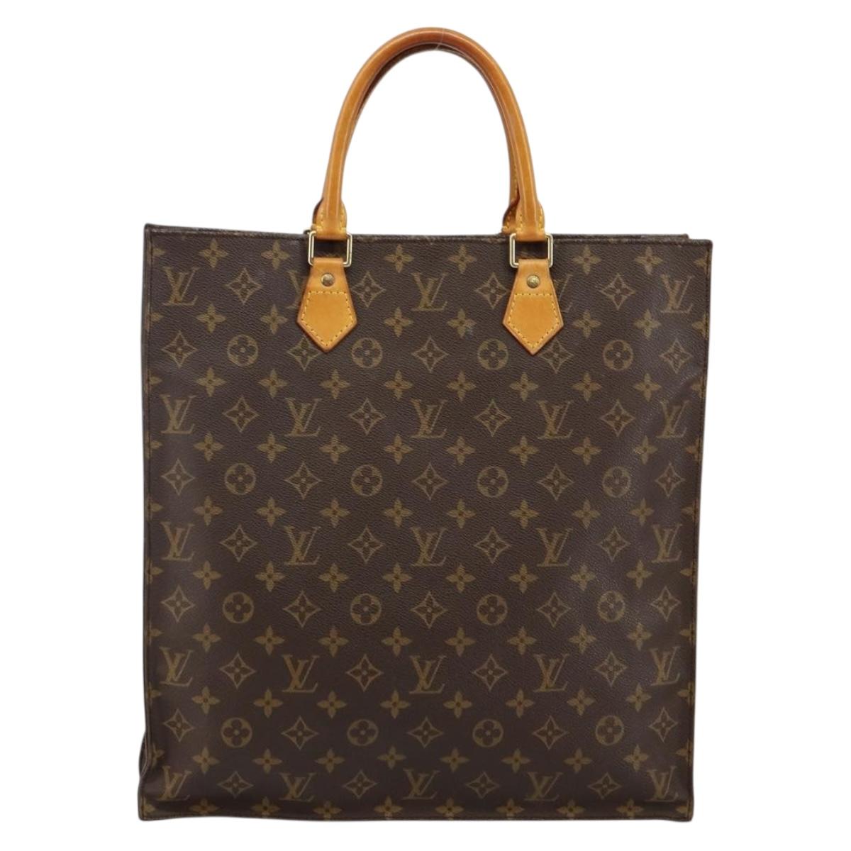 LOUIS VUITTON Monogram Sac Plat Hand Bag M51140 LV Auth 142639