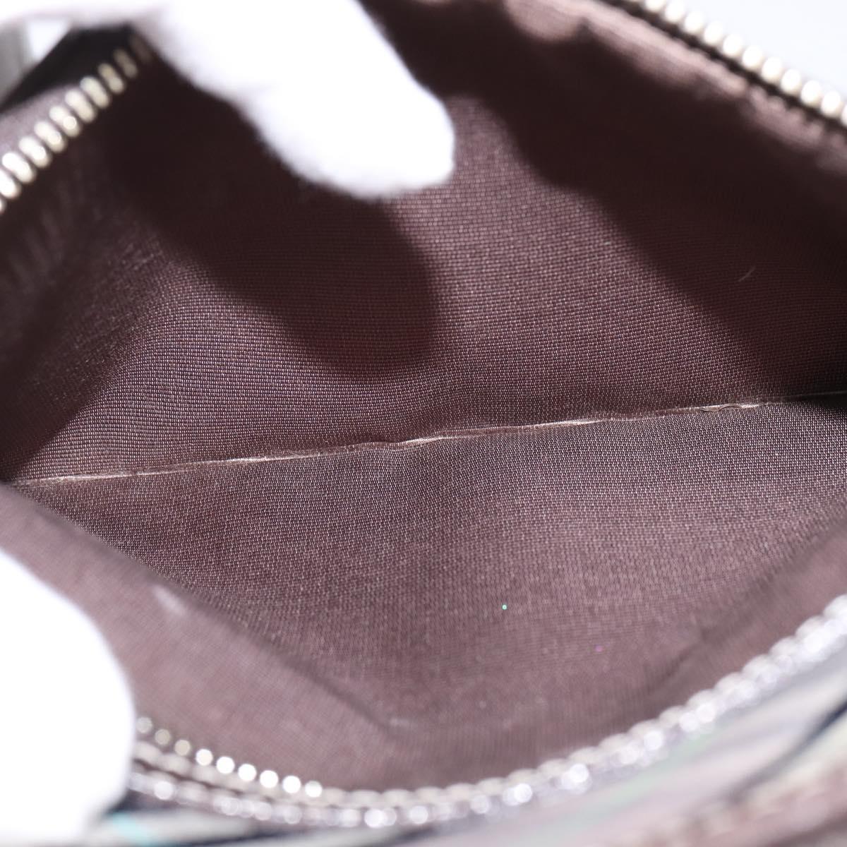 BURBERRY Nova Check Blue Label Shoulder Bag Nylon Gray Silver Auth 142647