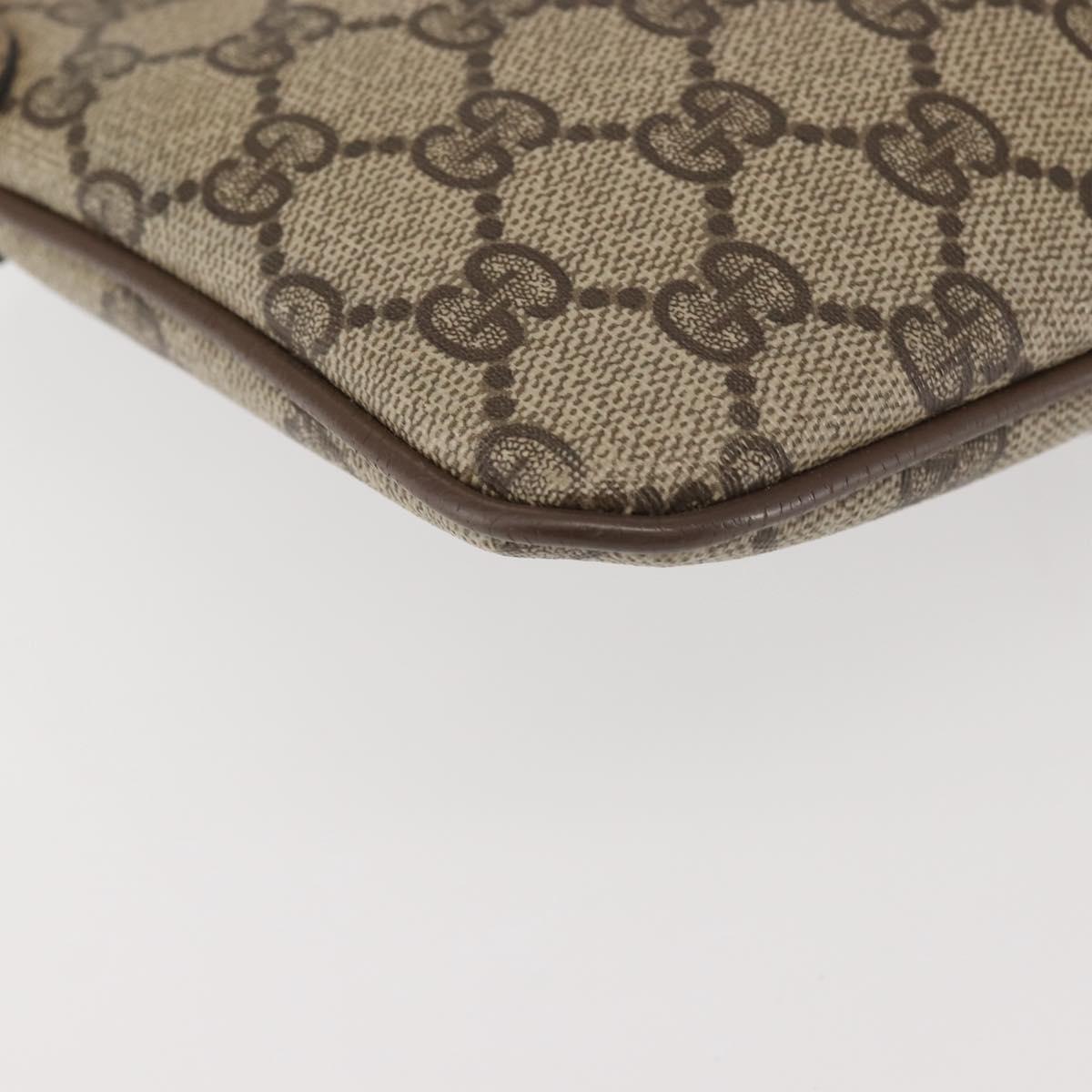 GUCCI GG Supreme Web Sherry Line Bag PVC Beige Gold 904 02 047 Auth 142652