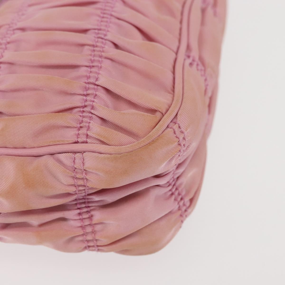 PRADA Shoulder Bag Nylon Pink Silver Auth 142659