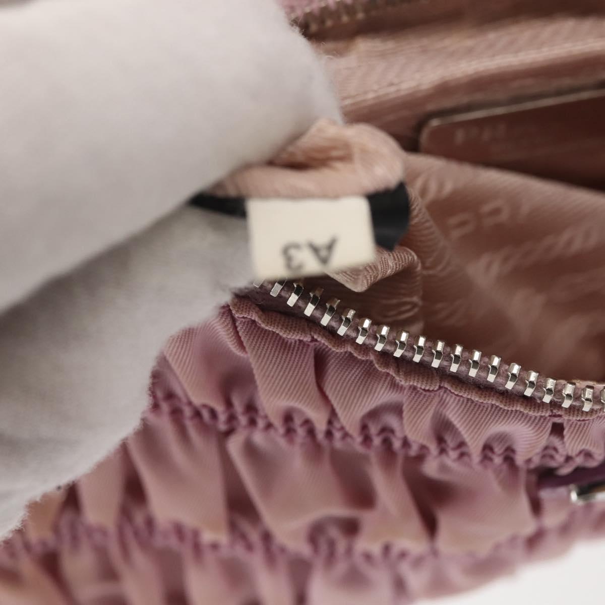 PRADA Shoulder Bag Nylon Pink Silver Auth 142659
