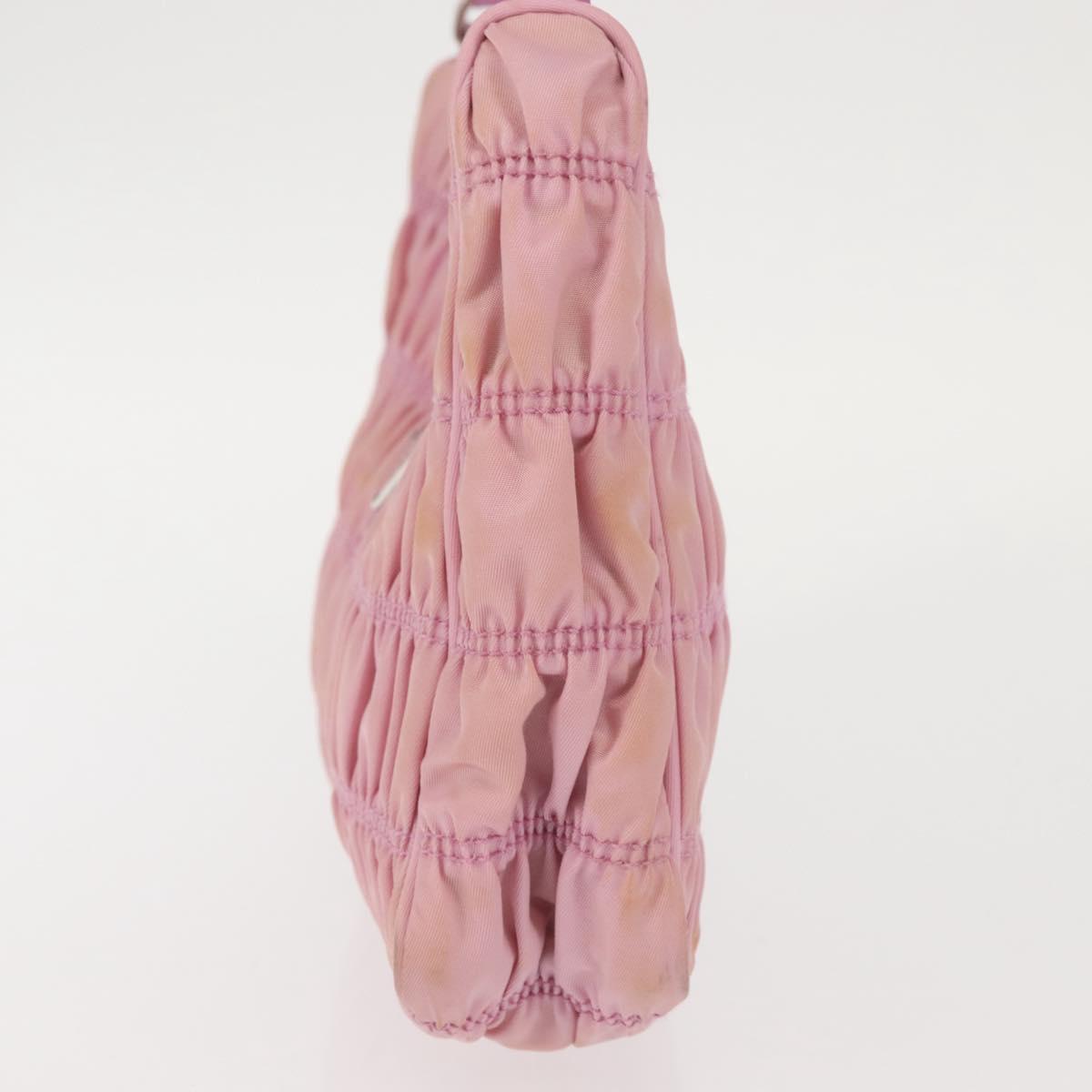 PRADA Shoulder Bag Nylon Pink Silver Auth 142659