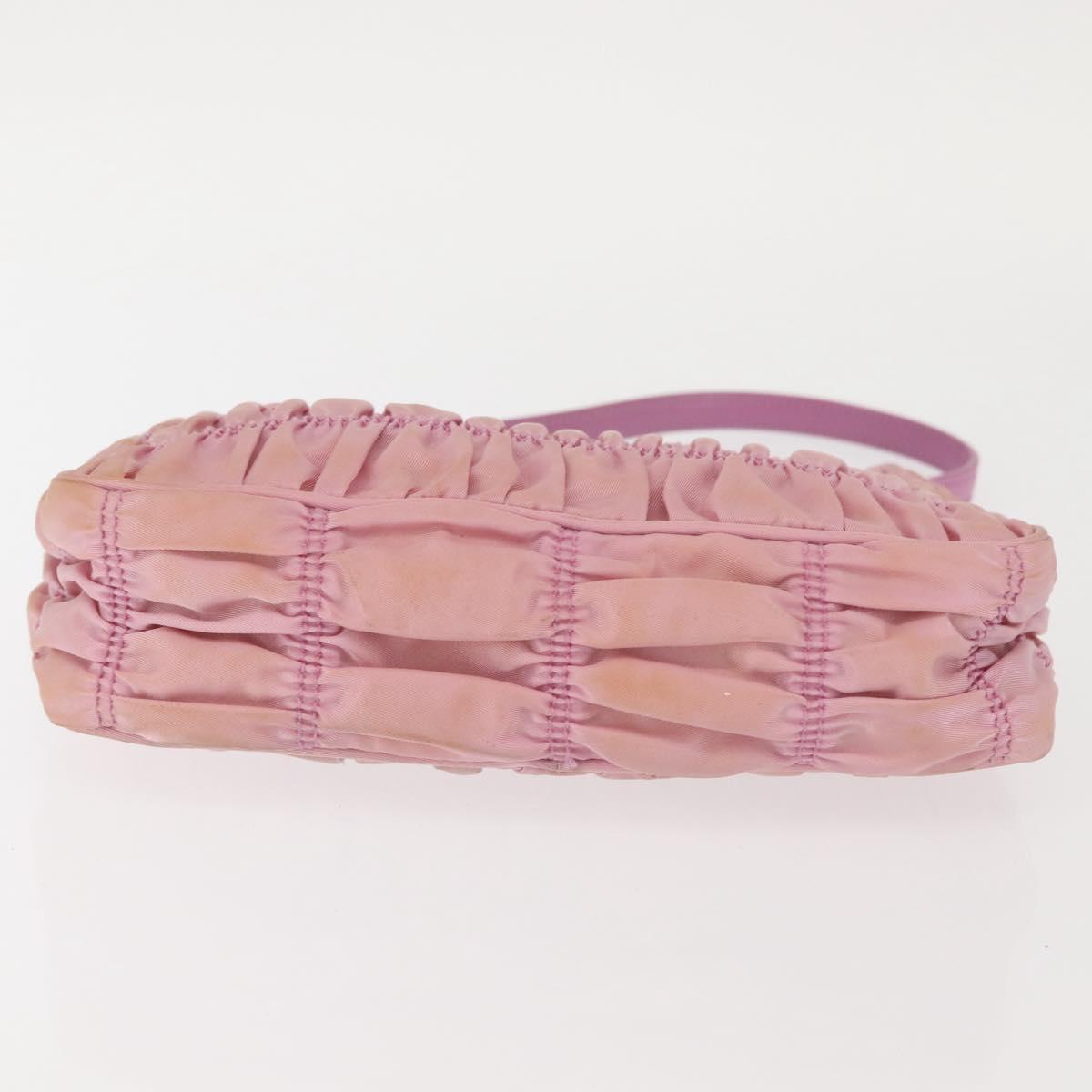 PRADA Shoulder Bag Nylon Pink Silver Auth 142659