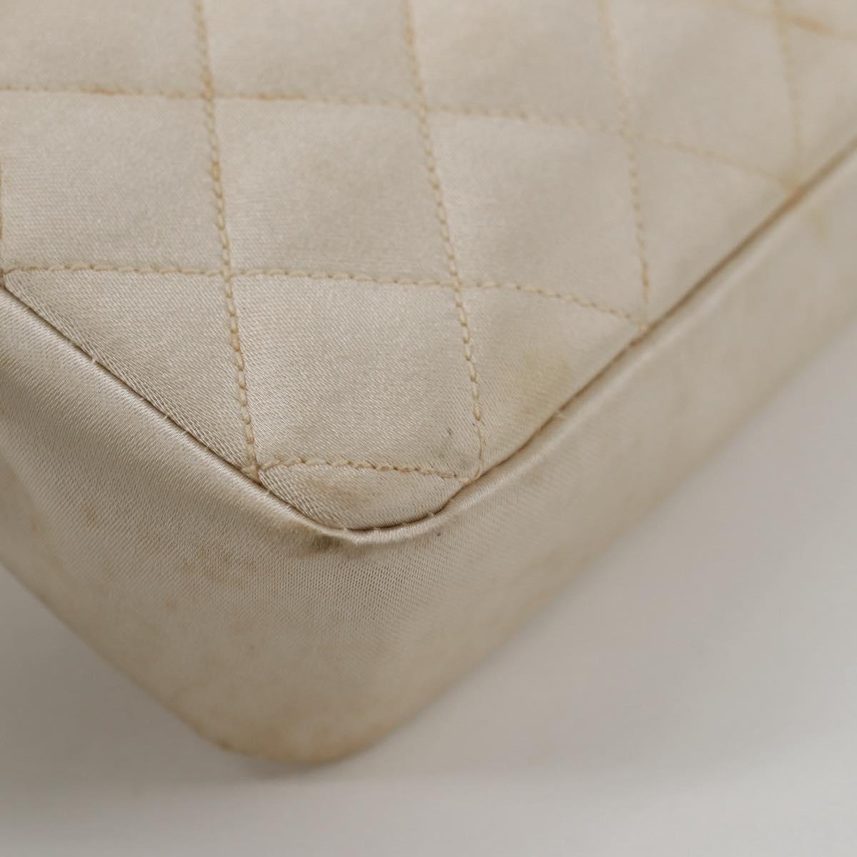 CHANEL Matelasse Chain Gribois Shoulder Bag Satin Gold CC Auth 142689V