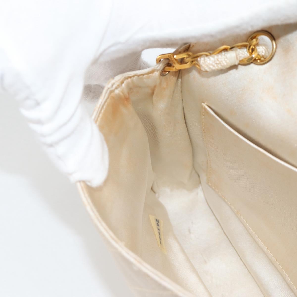 CHANEL Matelasse Chain Gribois Shoulder Bag Satin Gold CC Auth 142689V