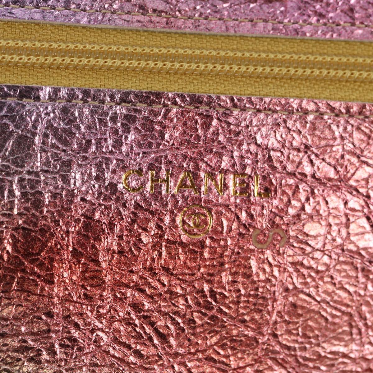CHANEL Chain Matelasse 2.55 Shoulder Bag Leather Multicolor Gold CC Auth 142691SM