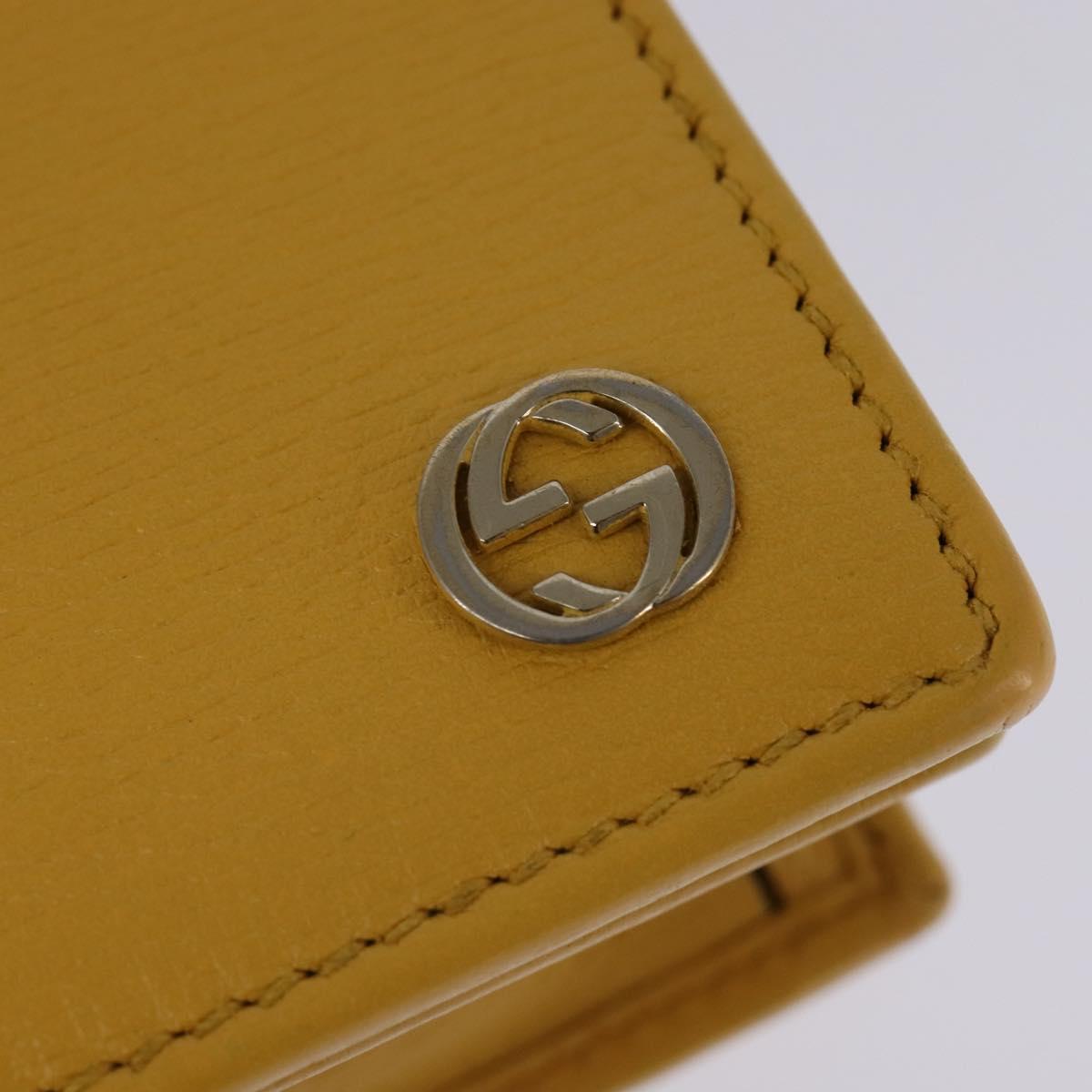 GUCCI Chain Shoulder Bag Leather Yellow 354697 Auth 142696