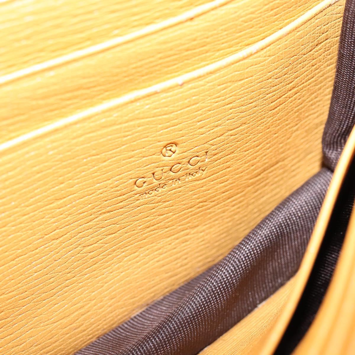 GUCCI Chain Shoulder Bag Leather Yellow 354697 Auth 142696