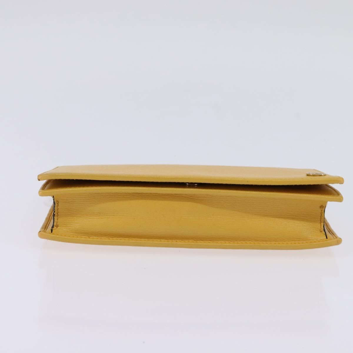GUCCI Chain Shoulder Bag Leather Yellow 354697 Auth 142696