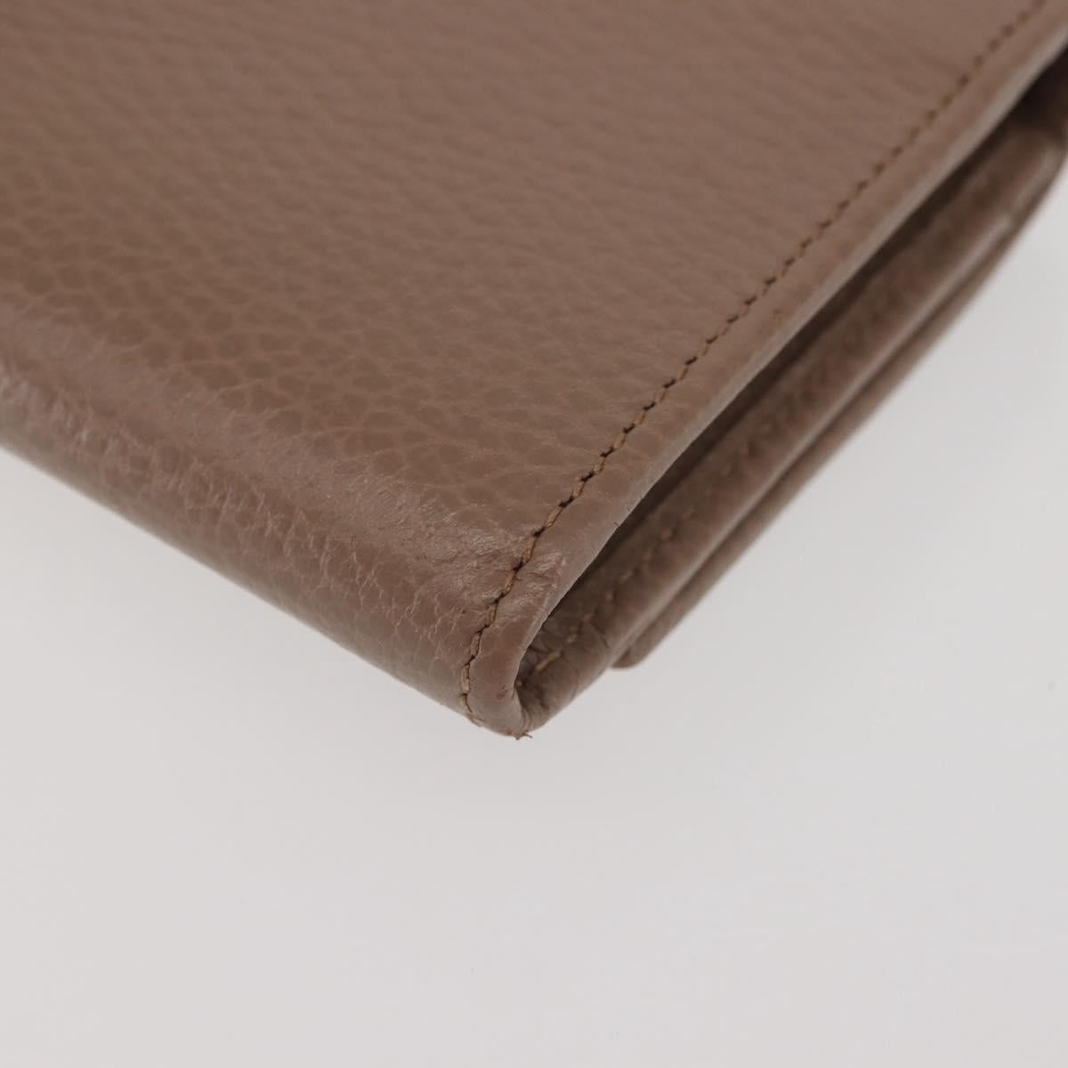 GUCCI GG Marmont Long Wallet Leather Light Brown 456116 Auth 142697