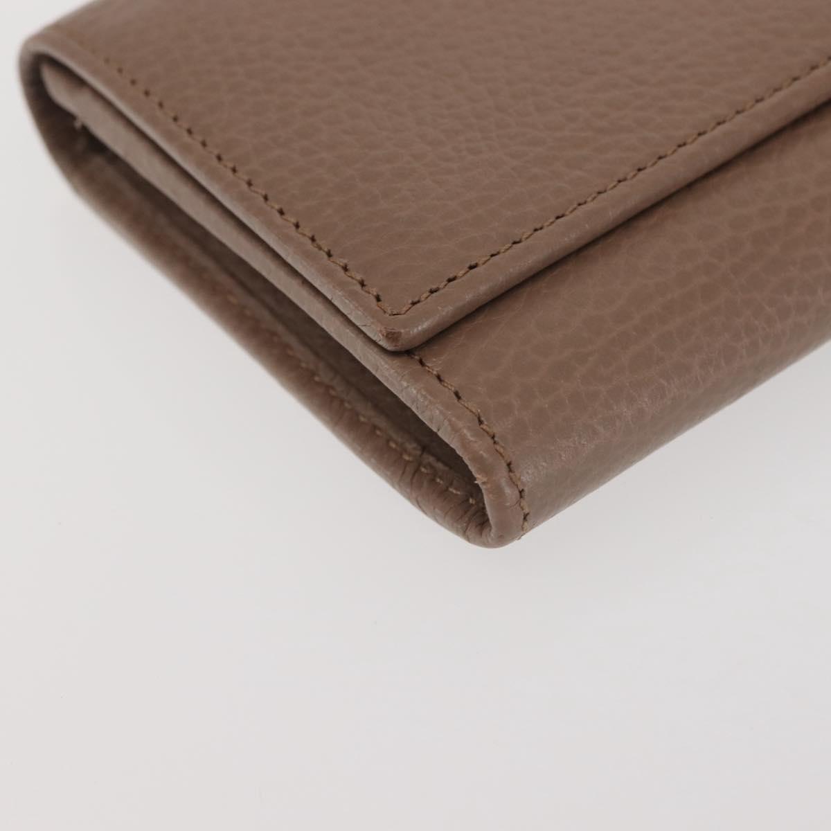 GUCCI GG Marmont Long Wallet Leather Light Brown 456116 Auth 142697