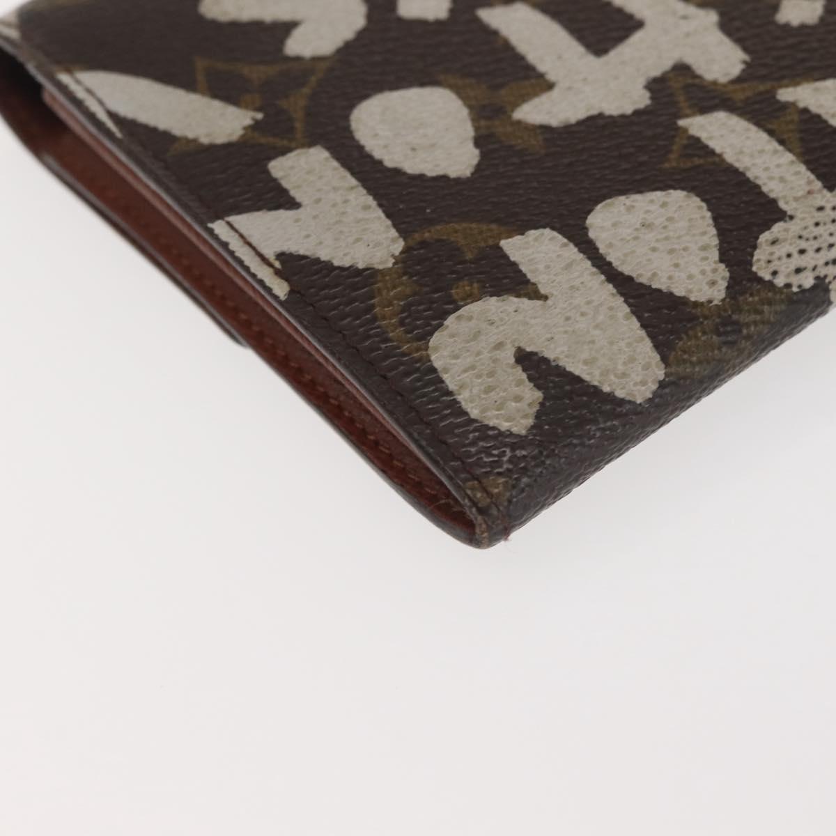 LOUIS VUITTON Monogram Graffiti Porte Monnaie Credit White M92189 LV Auth 142699