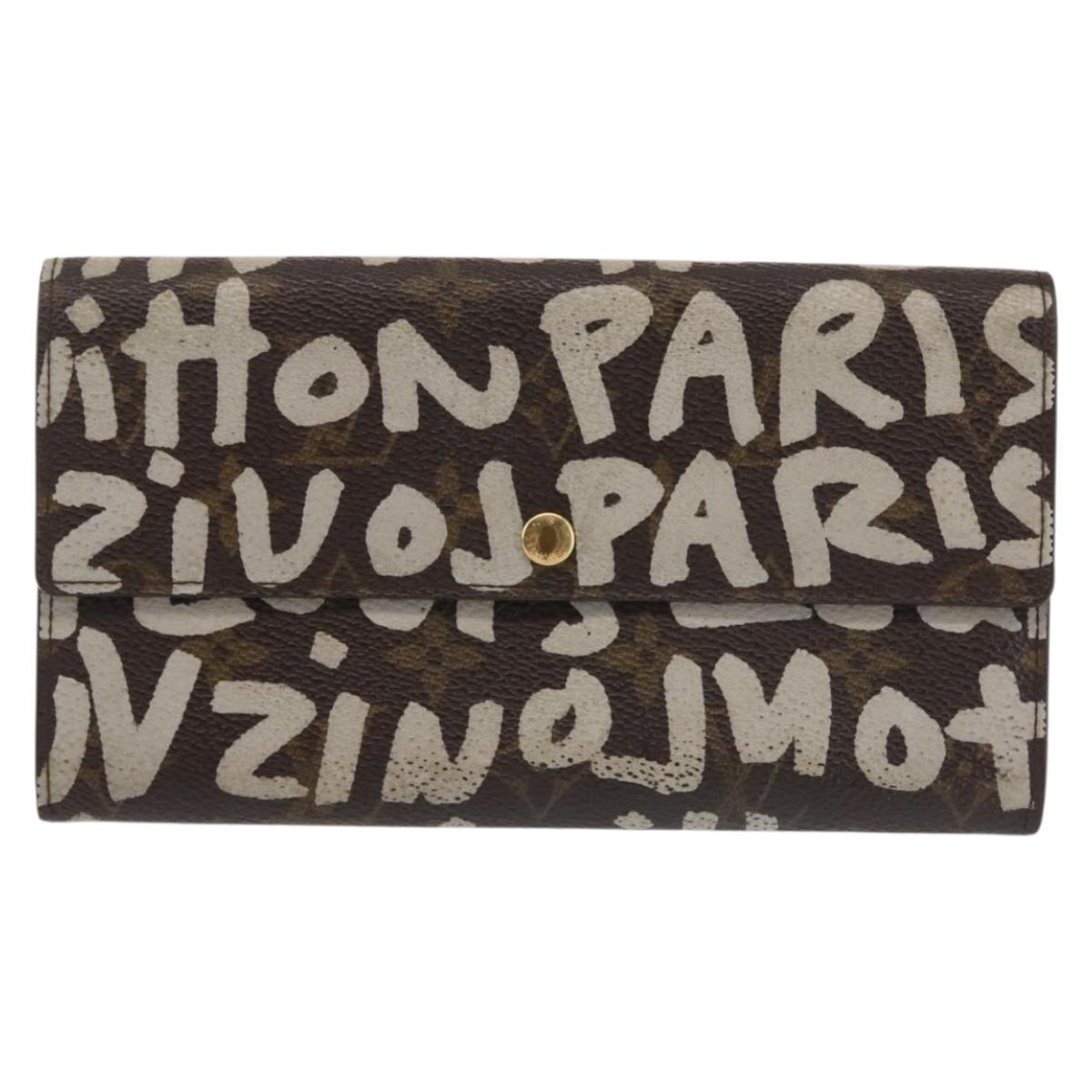 LOUIS VUITTON Monogram Graffiti Porte Monnaie Credit White M92189 LV Auth 142699
