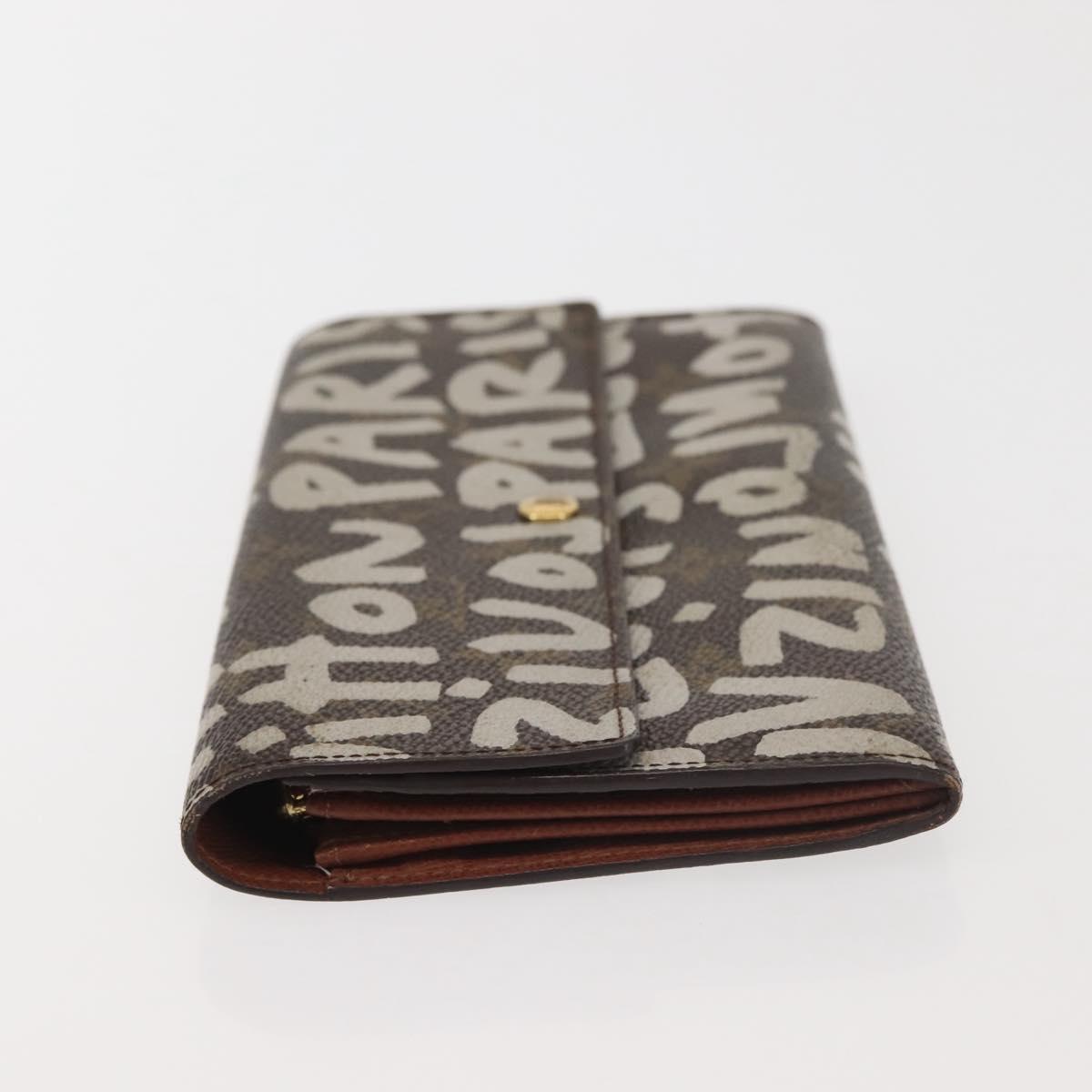 LOUIS VUITTON Monogram Graffiti Porte Monnaie Credit White M92189 LV Auth 142699