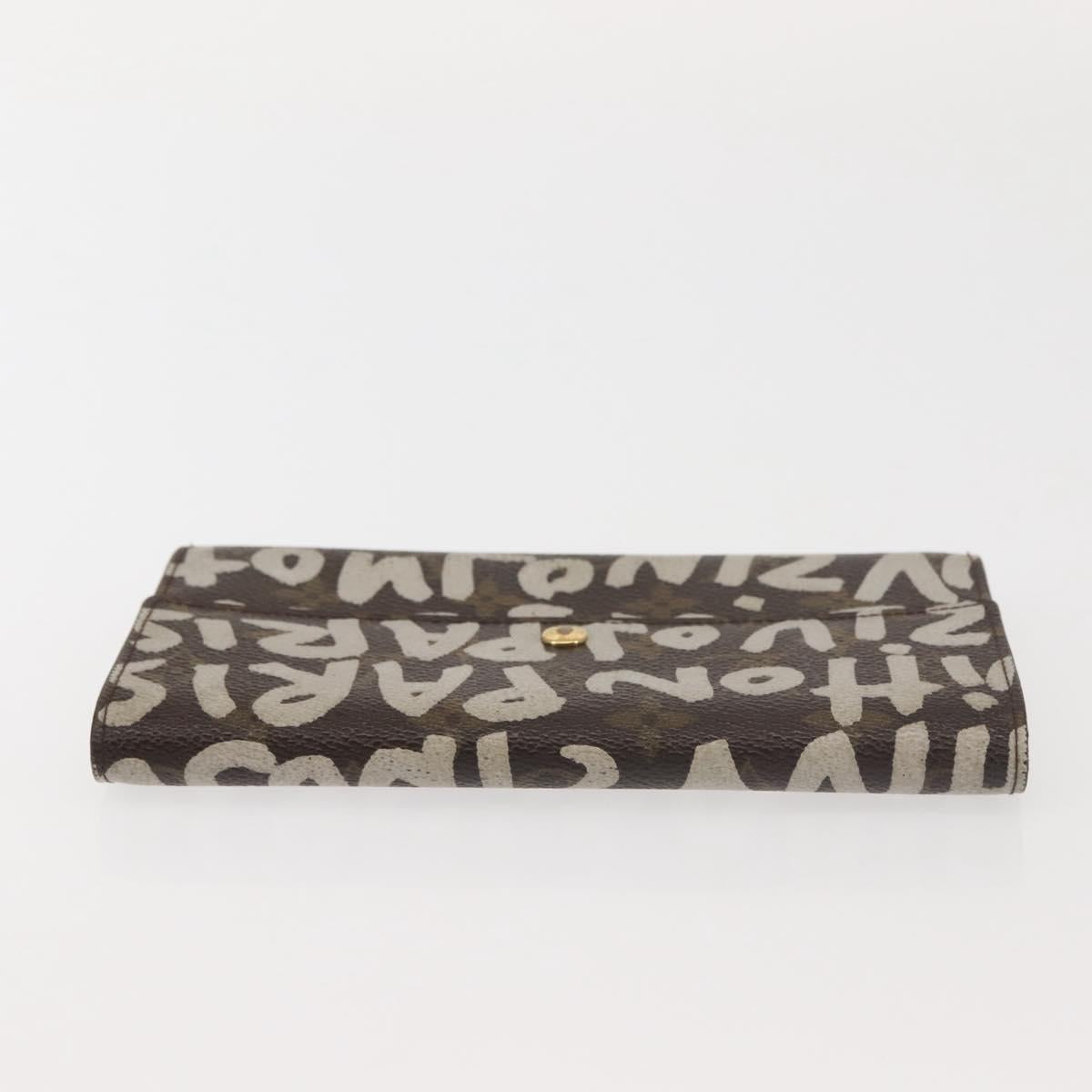 LOUIS VUITTON Monogram Graffiti Porte Monnaie Credit White M92189 LV Auth 142699