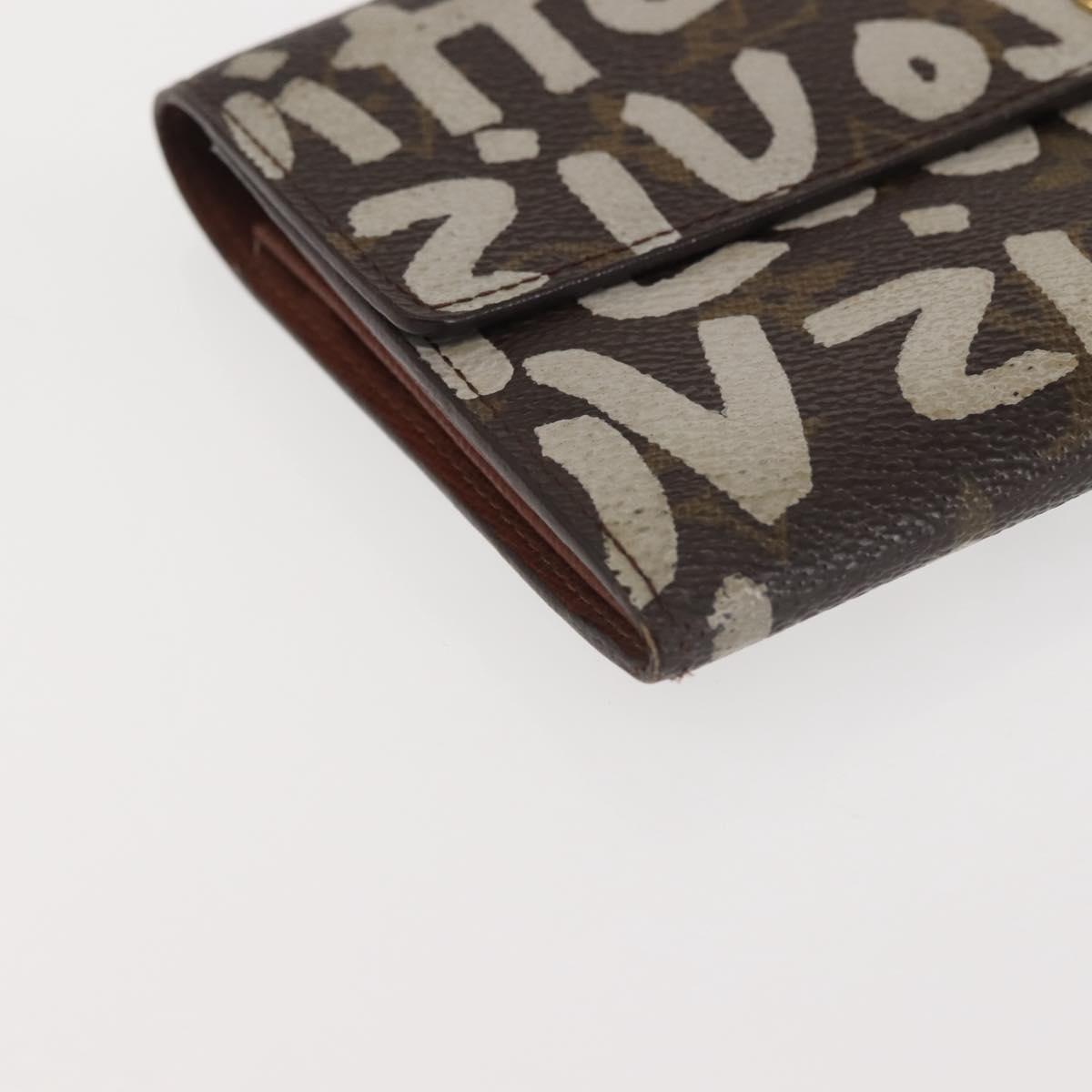 LOUIS VUITTON Monogram Graffiti Porte Monnaie Credit White M92189 LV Auth 142699