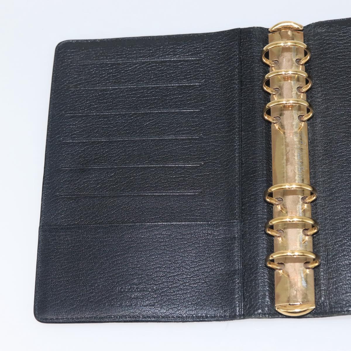 LOUIS VUITTON Nomad Agenda MM Day Planner Cover Black R20478 LV Auth 142704