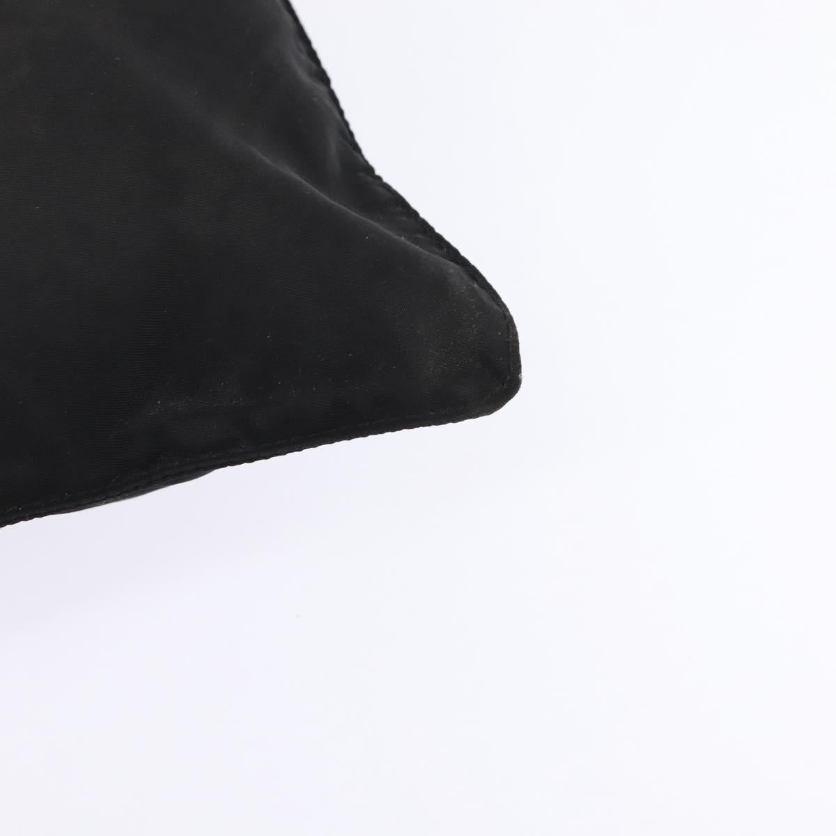 PRADA Shoulder Bag Nylon Black Silver Auth 142716