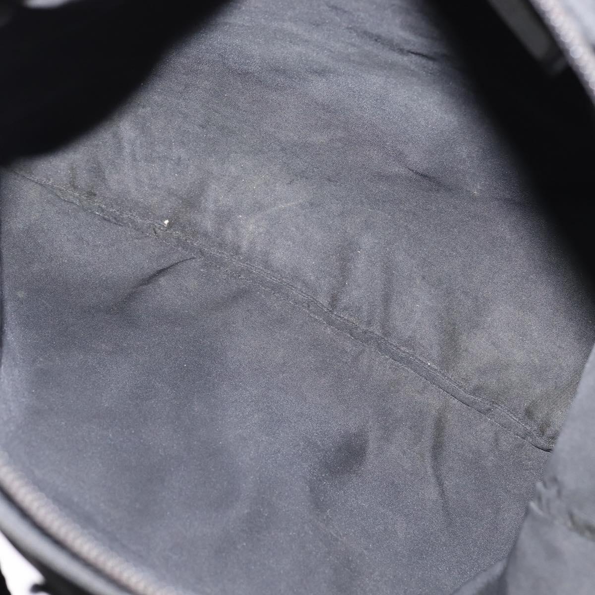 PRADA Shoulder Bag Nylon Black Silver Auth 142716