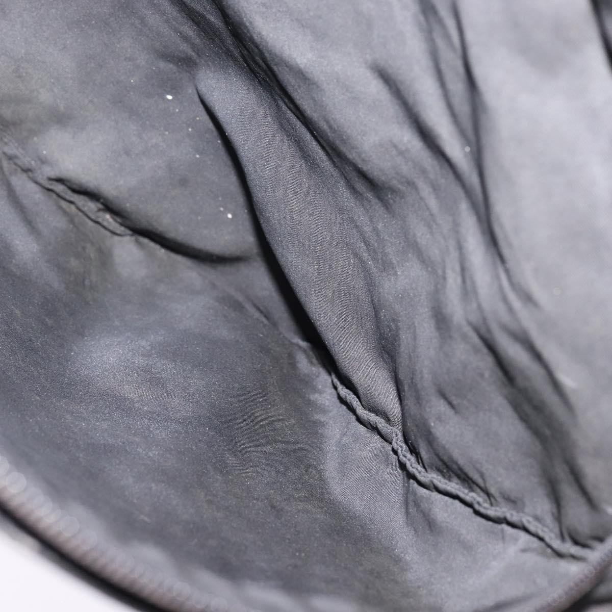 PRADA Shoulder Bag Nylon Black Silver Auth 142716